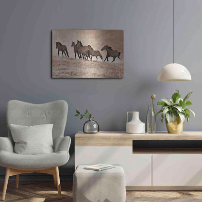 Luxe Metal Art 'Kicking Dust' by Lisa Dearing, Metal Wall Art,24x16