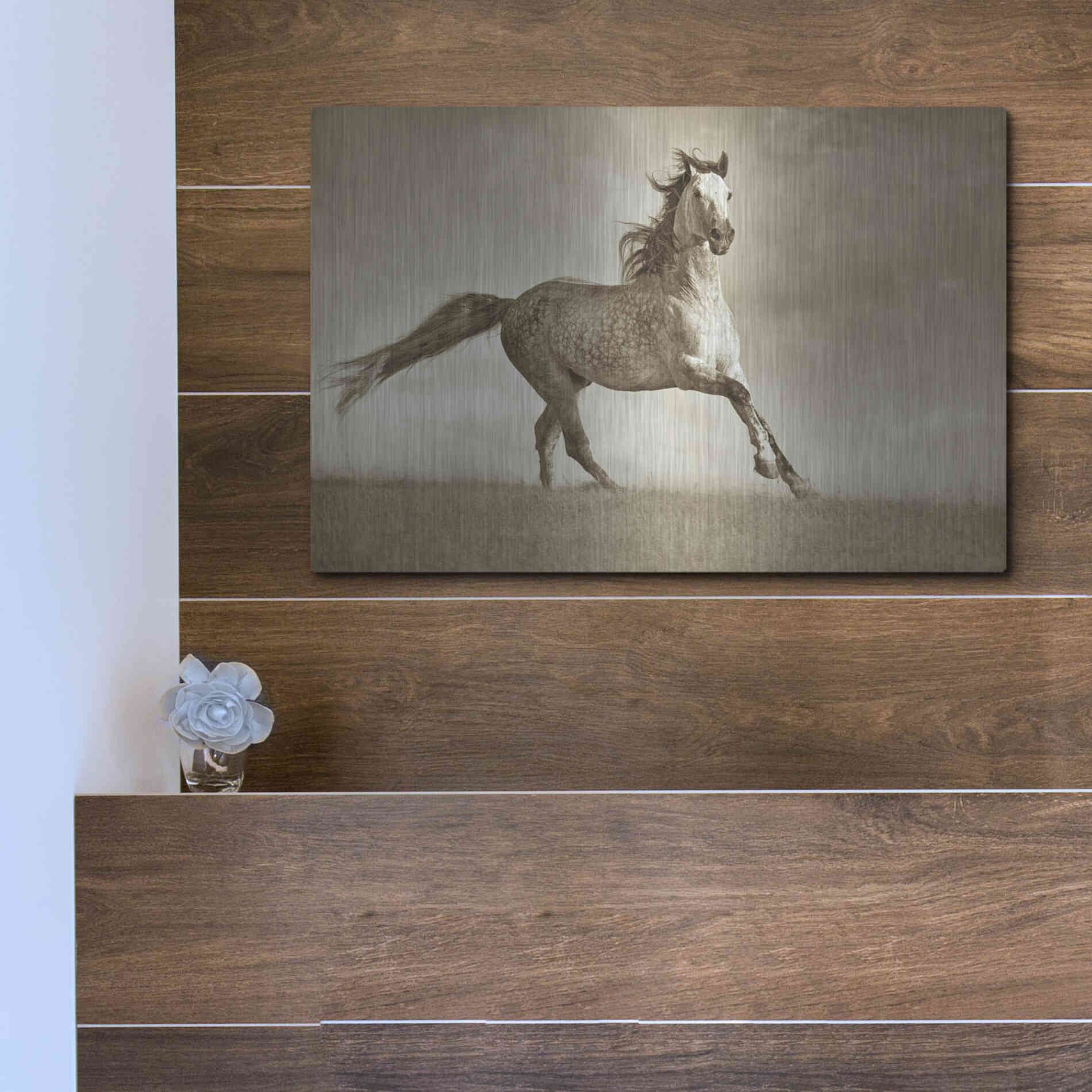 Luxe Metal Art 'Like the Wind' by Lisa Dearing, Metal Wall Art,16x12