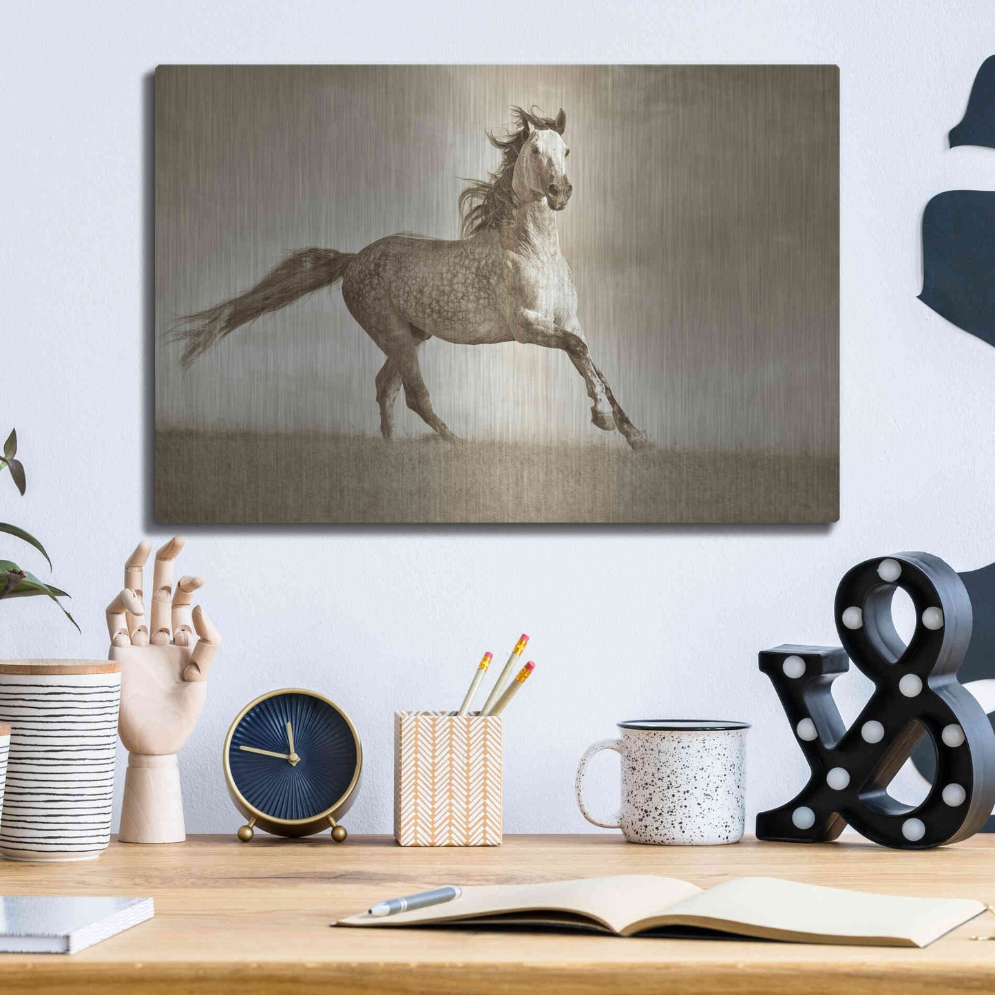 Luxe Metal Art 'Like the Wind' by Lisa Dearing, Metal Wall Art,16x12