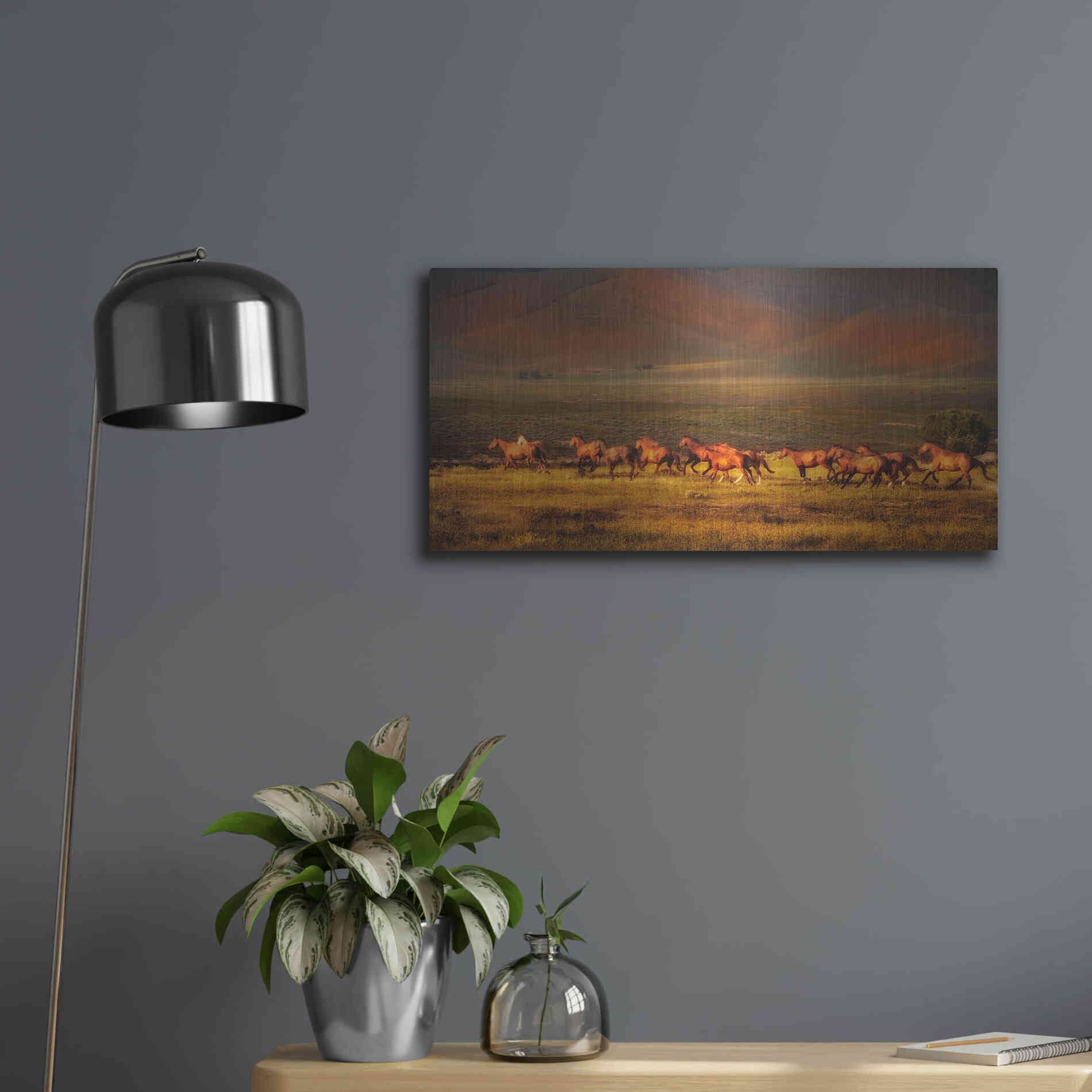 Luxe Metal Art 'Montana Dreaming' by Lisa Dearing, Metal Wall Art,24x12