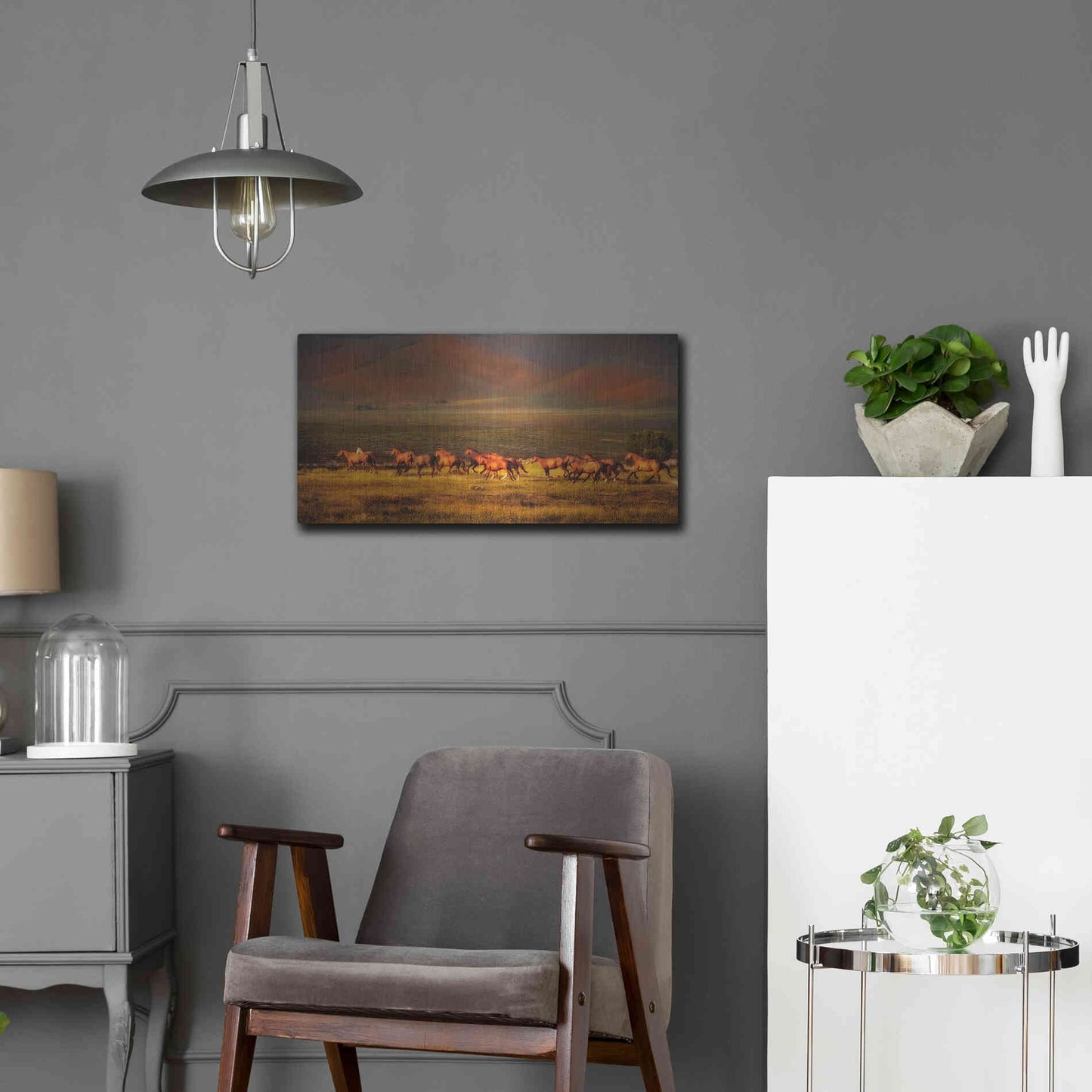 Luxe Metal Art 'Montana Dreaming' by Lisa Dearing, Metal Wall Art,24x12