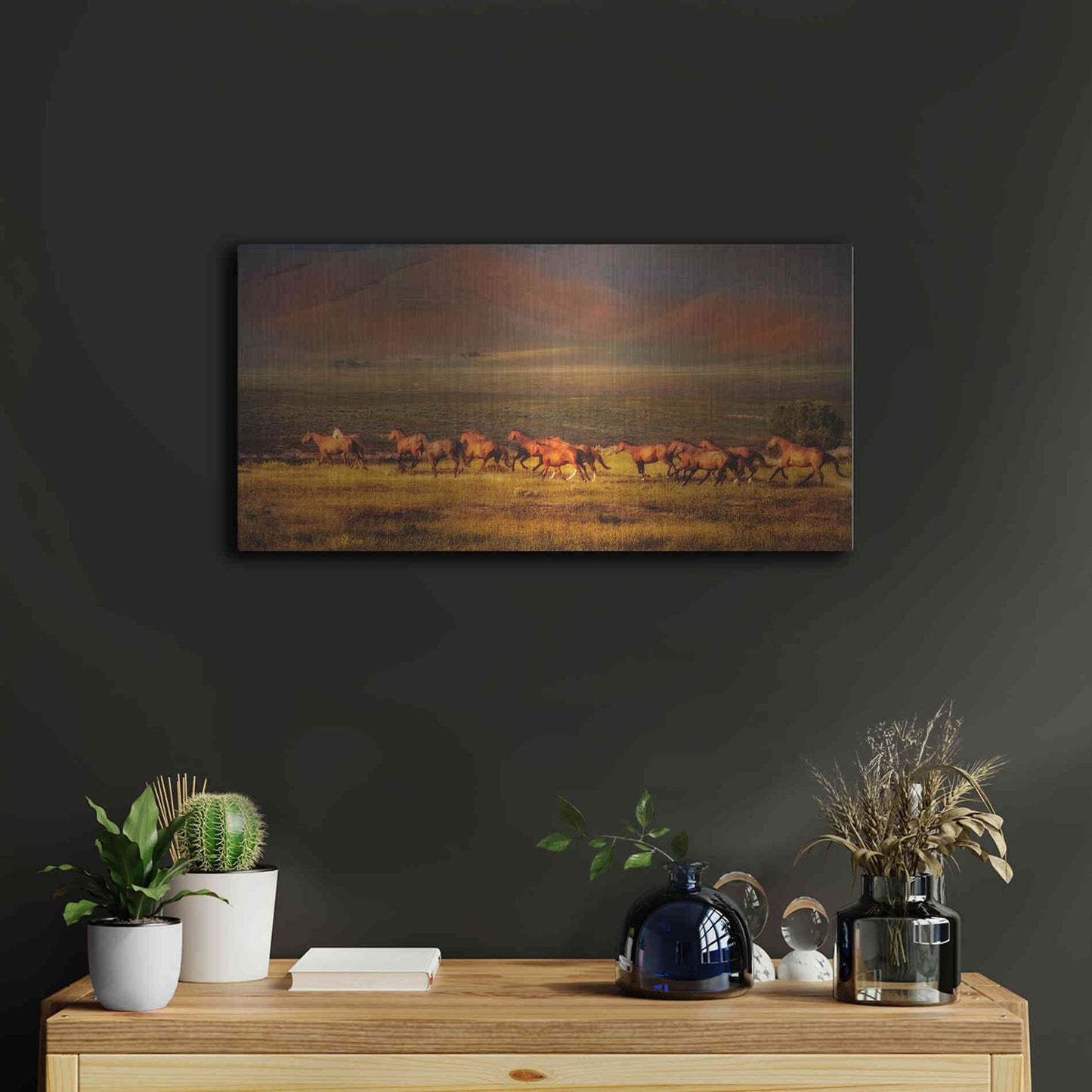 Luxe Metal Art 'Montana Dreaming' by Lisa Dearing, Metal Wall Art,24x12