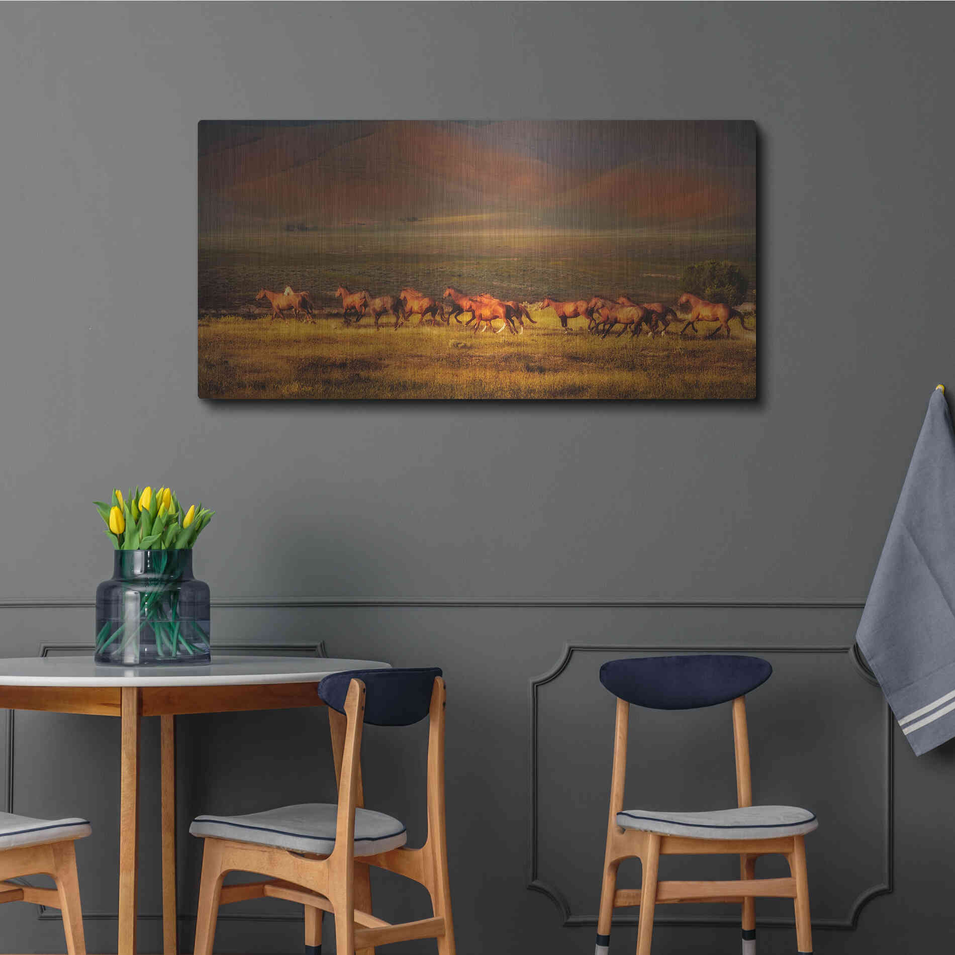 Luxe Metal Art 'Montana Dreaming' by Lisa Dearing, Metal Wall Art,48x24
