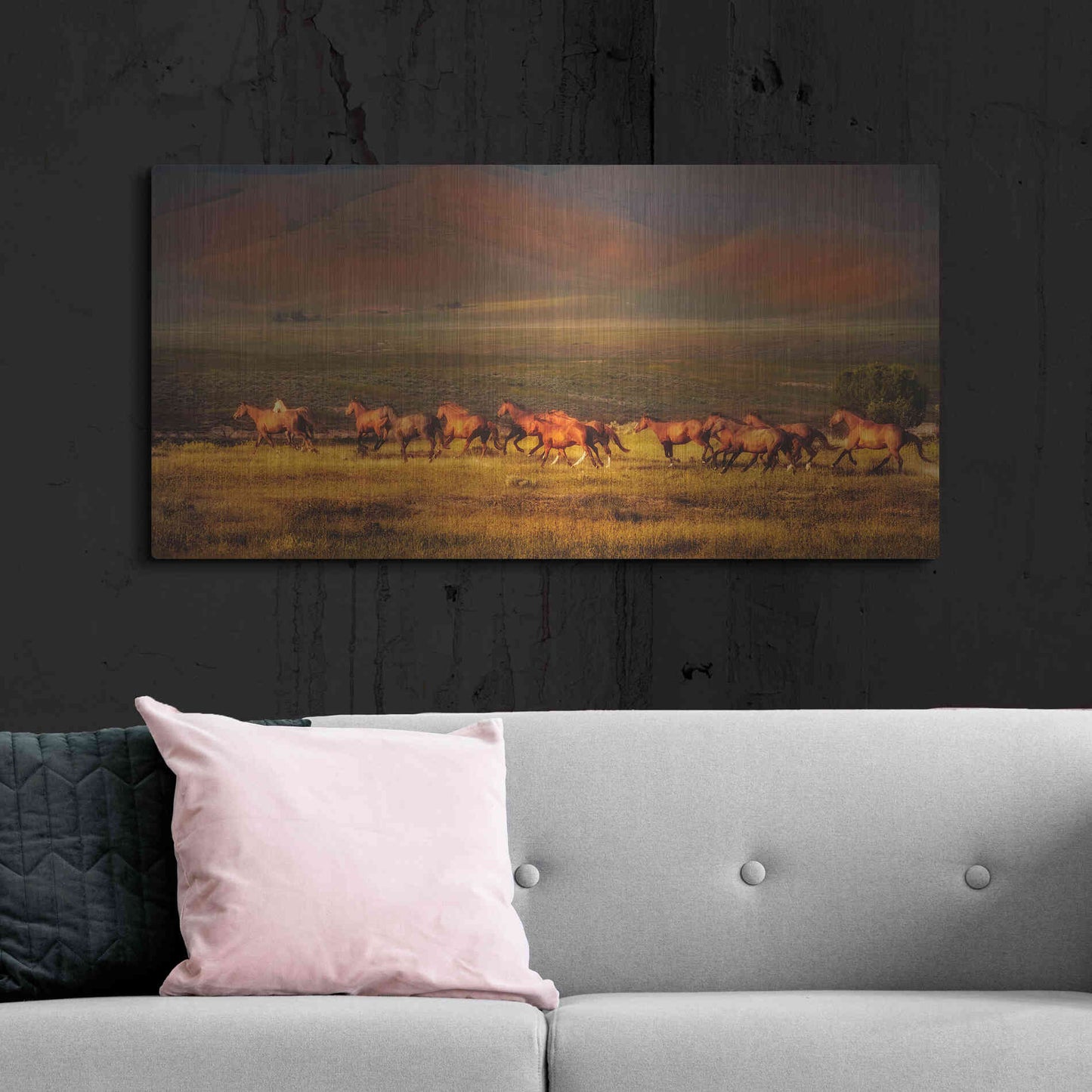 Luxe Metal Art 'Montana Dreaming' by Lisa Dearing, Metal Wall Art,48x24