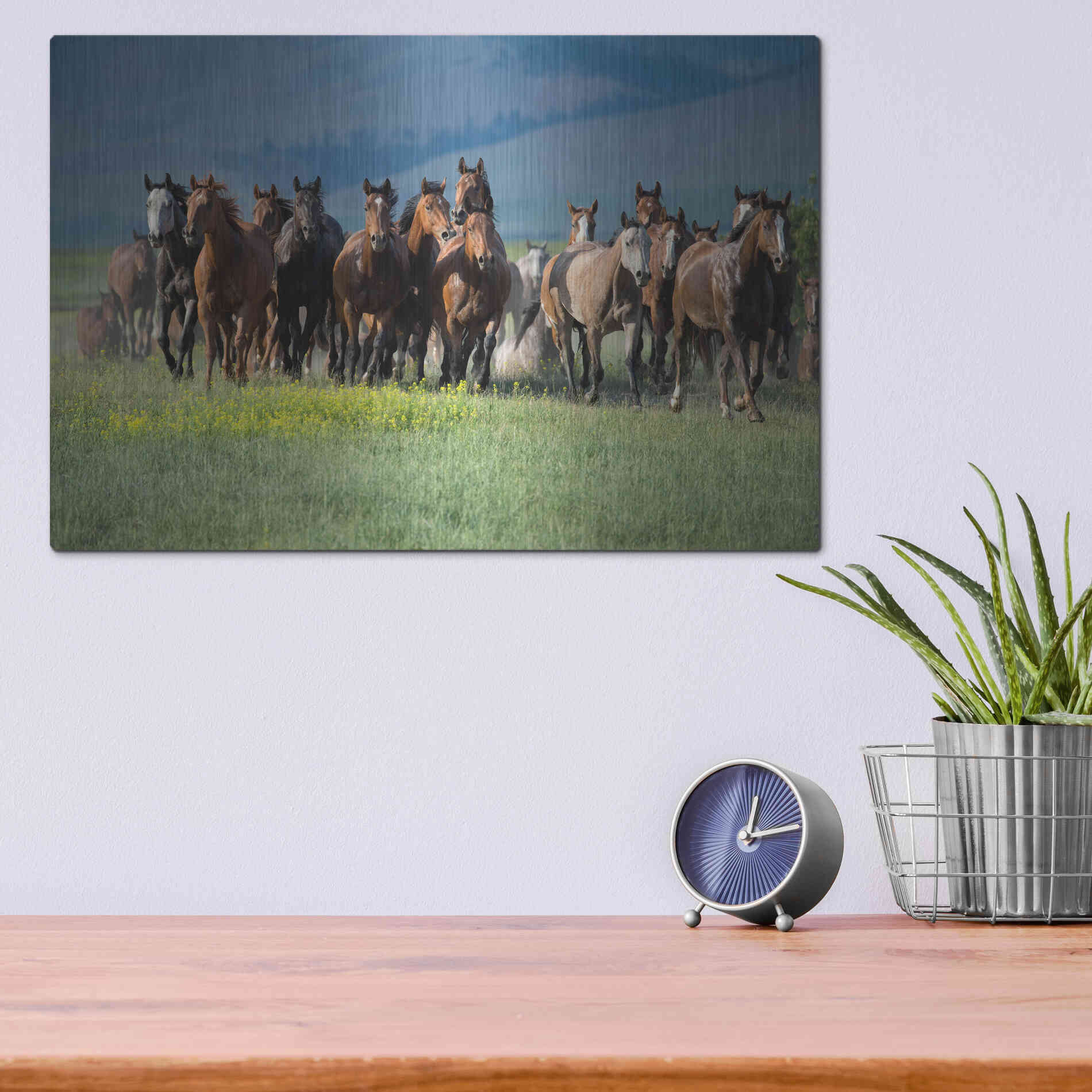 Luxe Metal Art 'Montana Thunder' by Lisa Dearing, Metal Wall Art,16x12