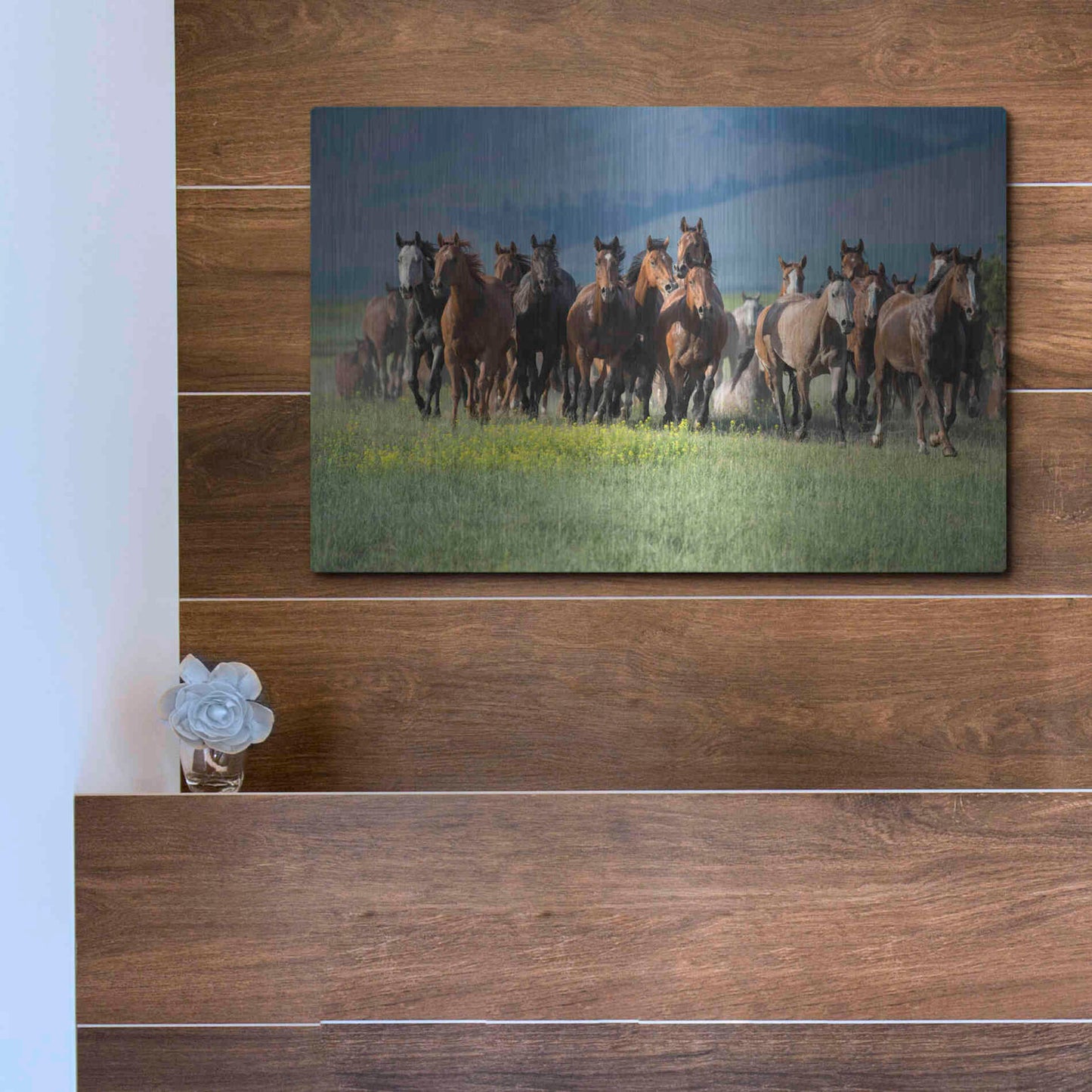 Luxe Metal Art 'Montana Thunder' by Lisa Dearing, Metal Wall Art,16x12