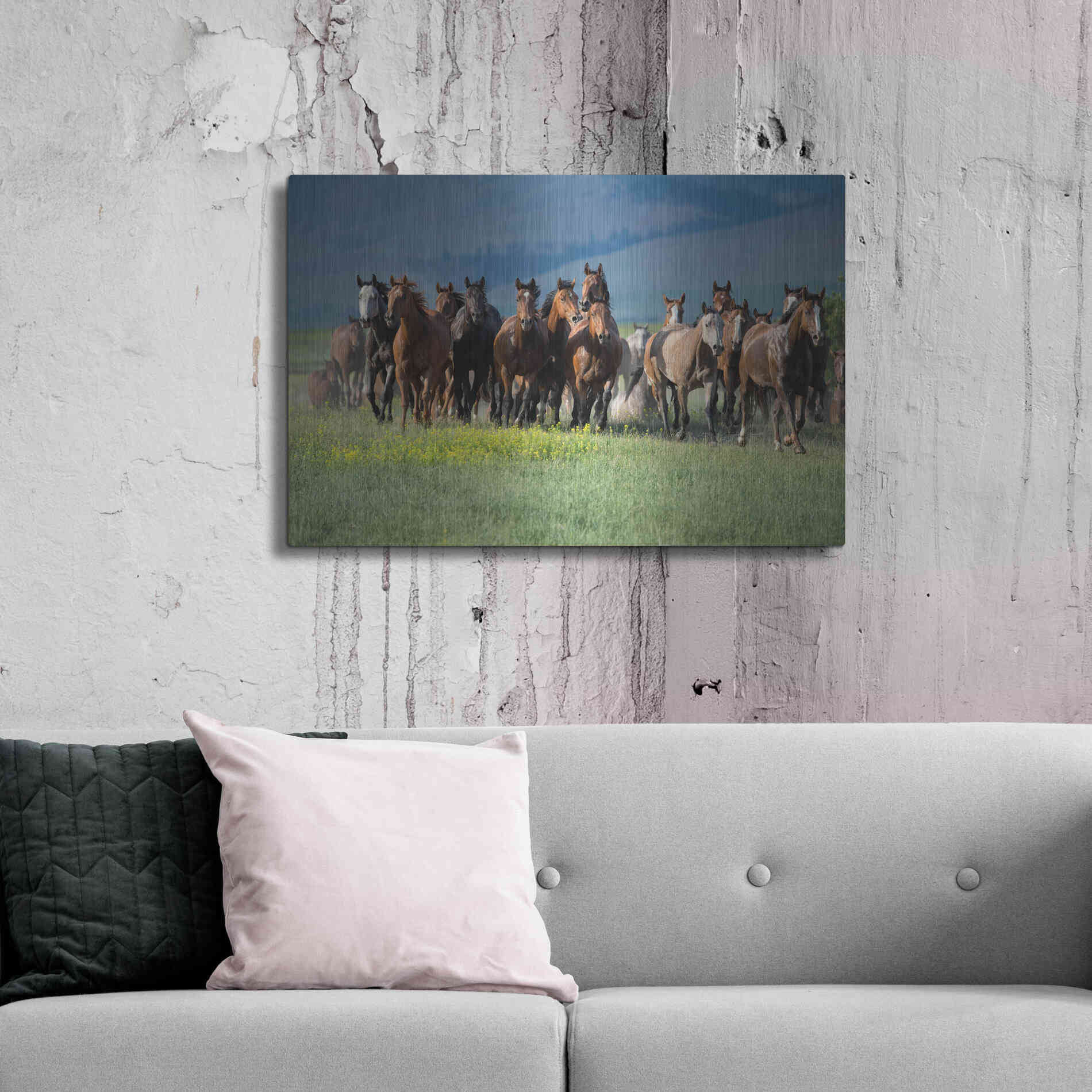 Luxe Metal Art 'Montana Thunder' by Lisa Dearing, Metal Wall Art,36x24