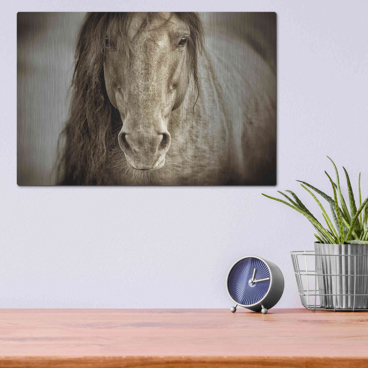 Luxe Metal Art 'Mustang Sally' by Lisa Dearing, Metal Wall Art,16x12