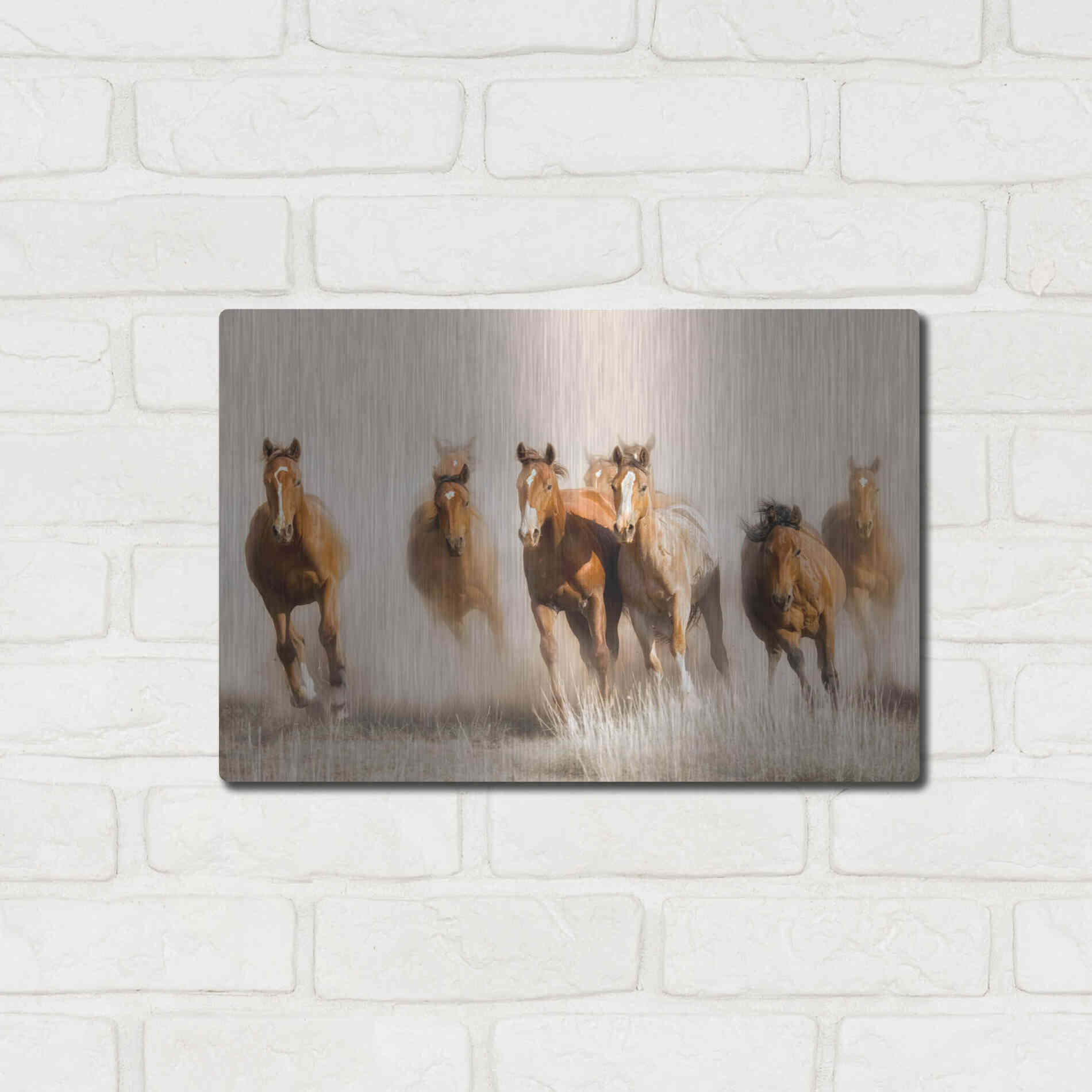 Luxe Metal Art 'Outlaws' by Lisa Dearing, Metal Wall Art,16x12