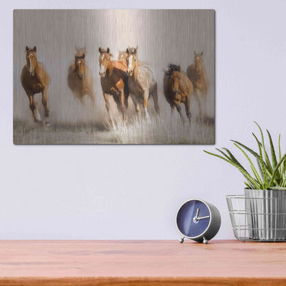 Luxe Metal Art 'Outlaws' by Lisa Dearing, Metal Wall Art,16x12
