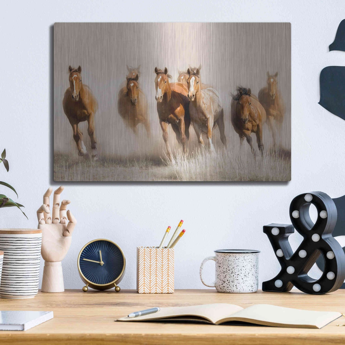 Luxe Metal Art 'Outlaws' by Lisa Dearing, Metal Wall Art,16x12