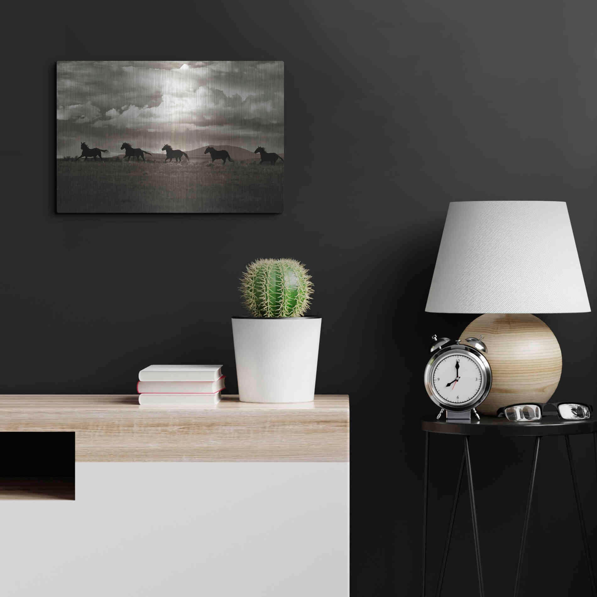 Luxe Metal Art 'Racing the Clouds' by Lisa Dearing, Metal Wall Art,24x16