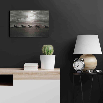 Luxe Metal Art 'Racing the Clouds' by Lisa Dearing, Metal Wall Art,24x16