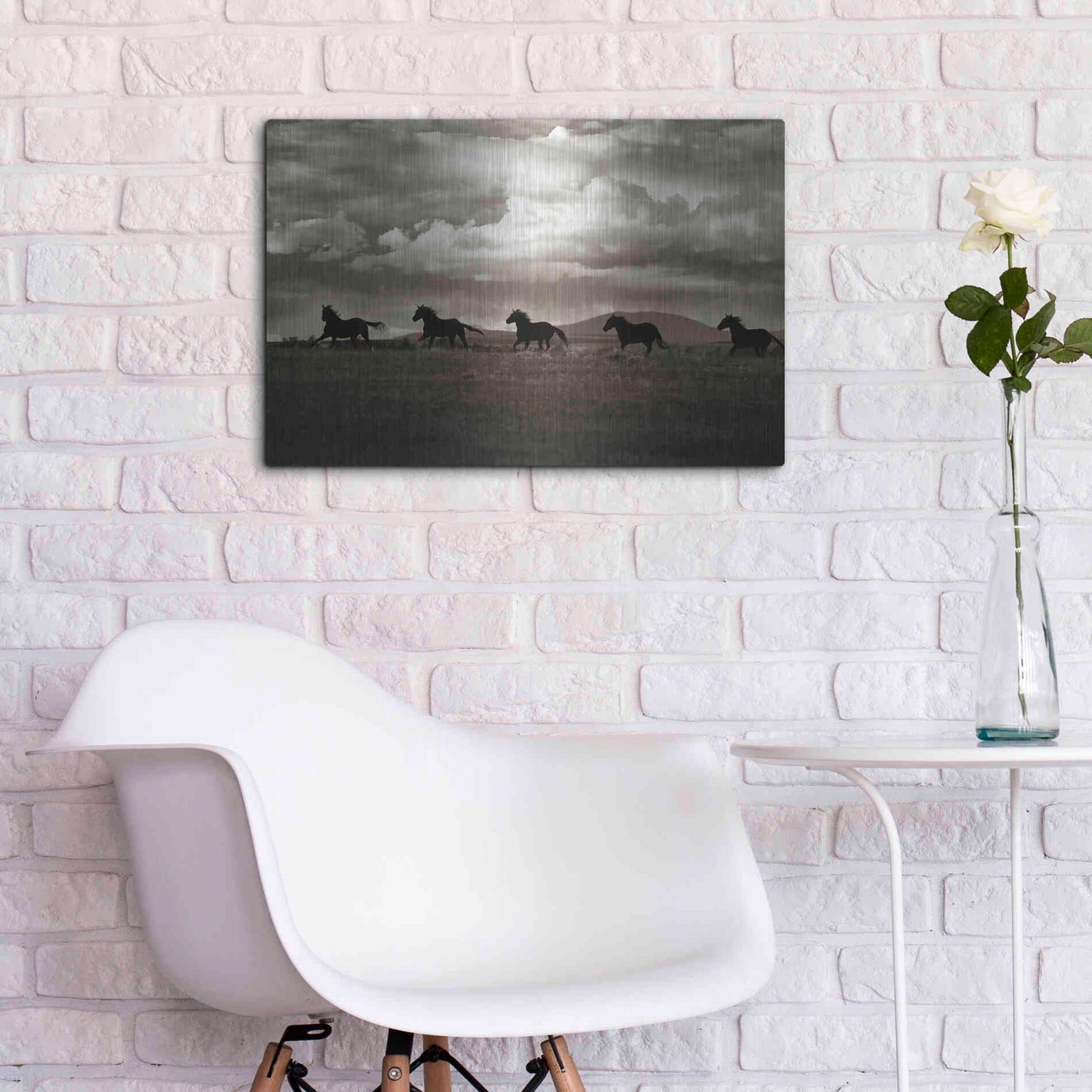 Luxe Metal Art 'Racing the Clouds' by Lisa Dearing, Metal Wall Art,24x16