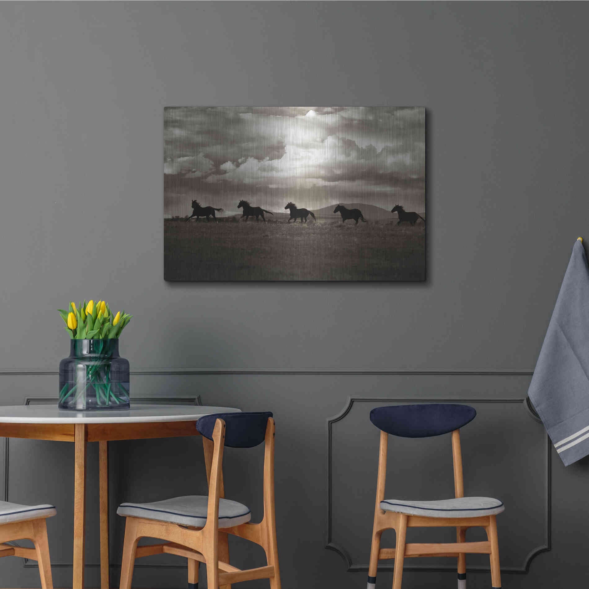 Luxe Metal Art 'Racing the Clouds' by Lisa Dearing, Metal Wall Art,36x24