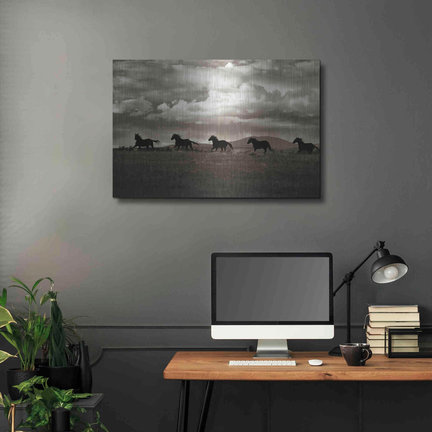 Luxe Metal Art 'Racing the Clouds' by Lisa Dearing, Metal Wall Art,36x24