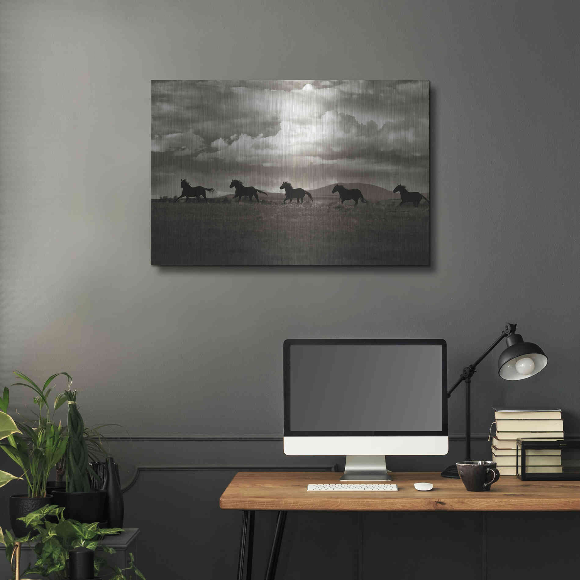 Luxe Metal Art 'Racing the Clouds' by Lisa Dearing, Metal Wall Art,36x24