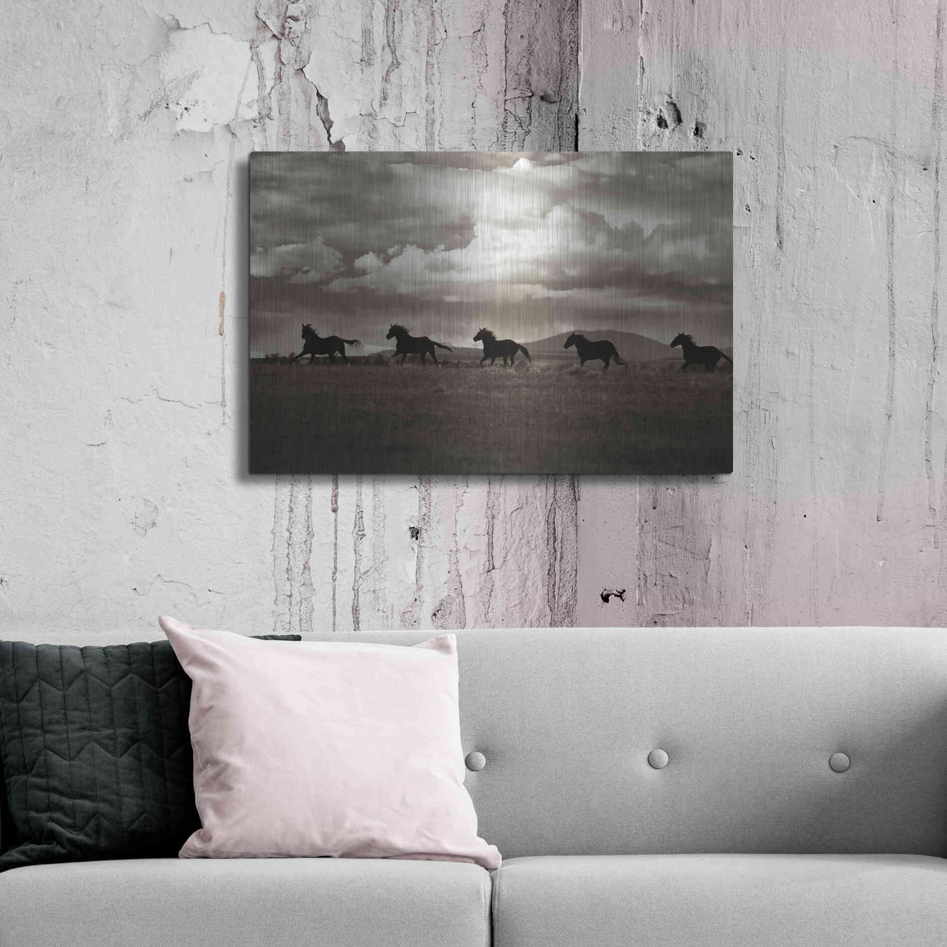 Luxe Metal Art 'Racing the Clouds' by Lisa Dearing, Metal Wall Art,36x24