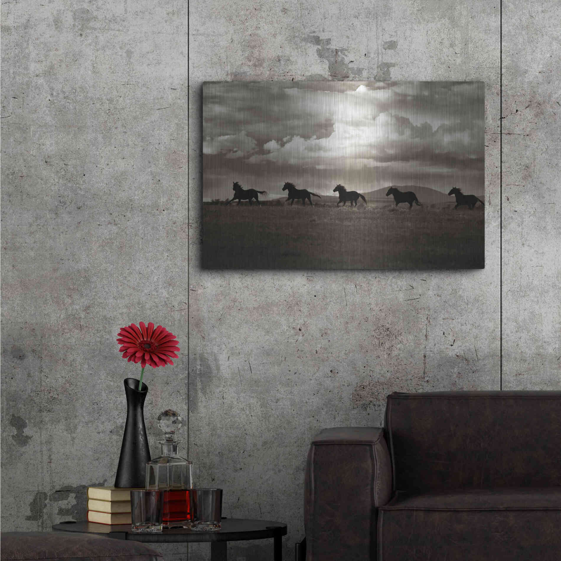 Luxe Metal Art 'Racing the Clouds' by Lisa Dearing, Metal Wall Art,36x24