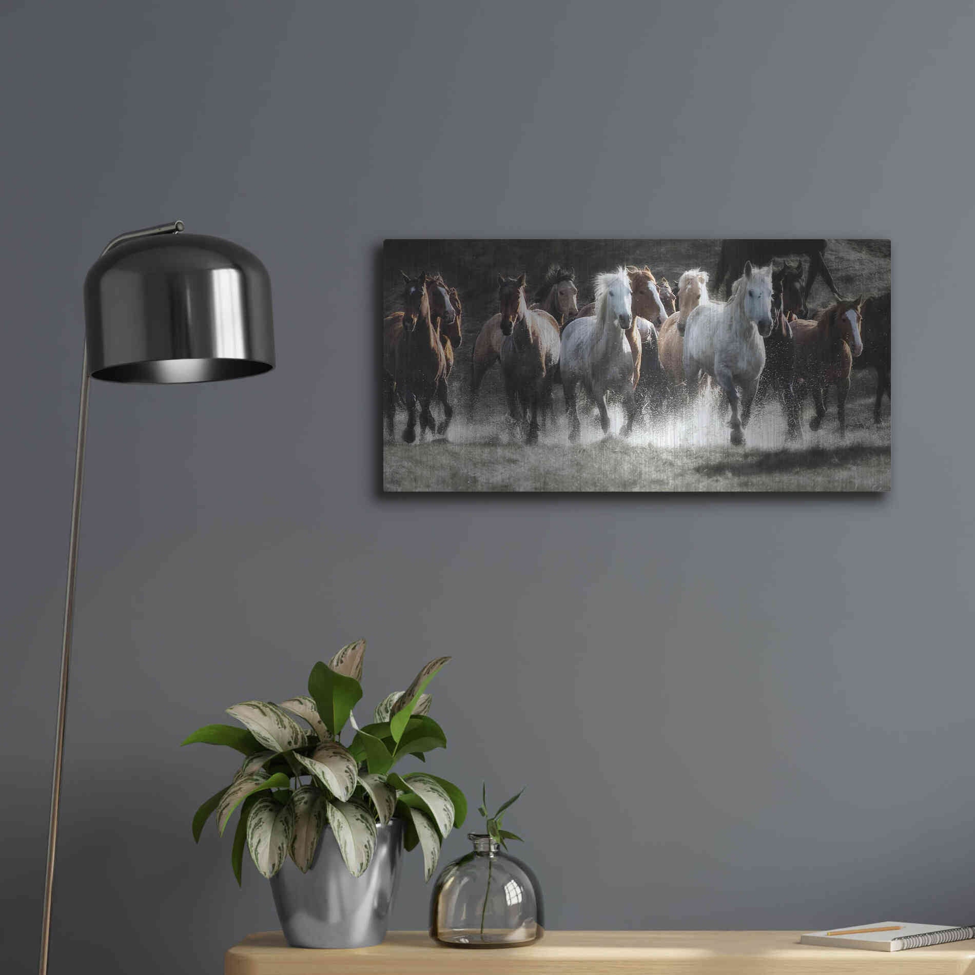 Luxe Metal Art 'Renegades' by Lisa Dearing, Metal Wall Art,24x12
