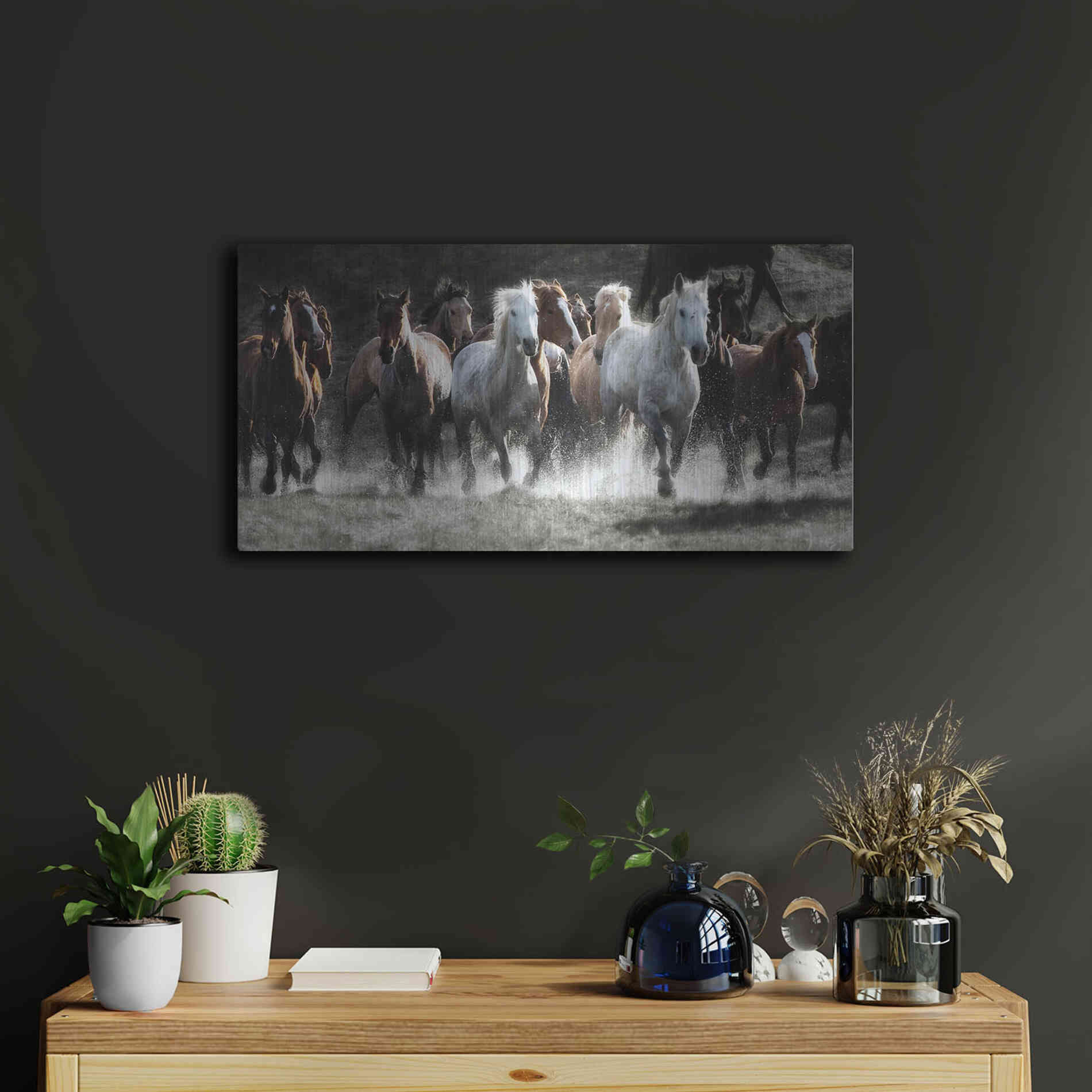 Luxe Metal Art 'Renegades' by Lisa Dearing, Metal Wall Art,24x12