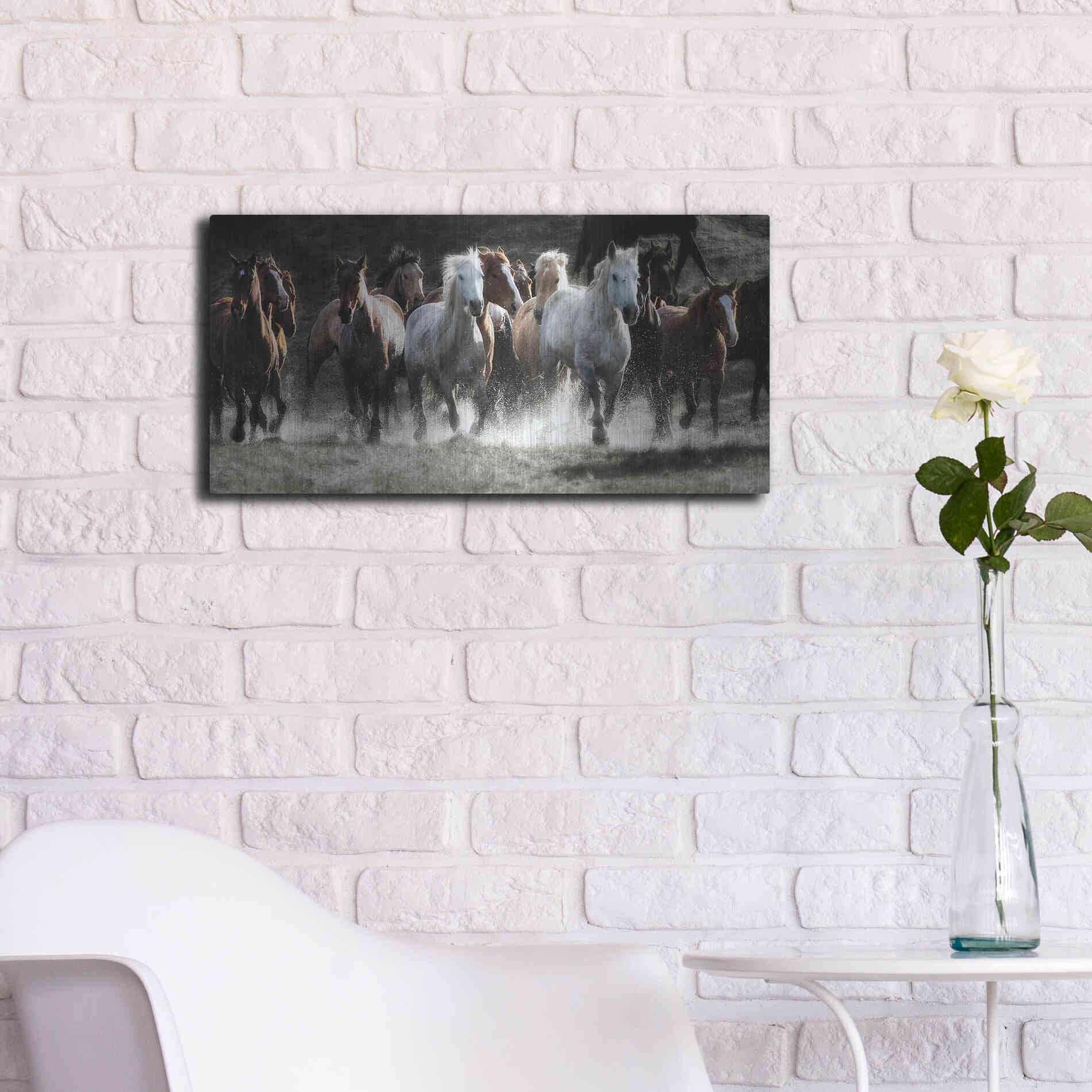 Luxe Metal Art 'Renegades' by Lisa Dearing, Metal Wall Art,24x12