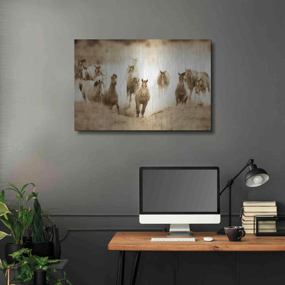 Luxe Metal Art 'San Cristobol Horses' by Lisa Dearing, Metal Wall Art,36x24