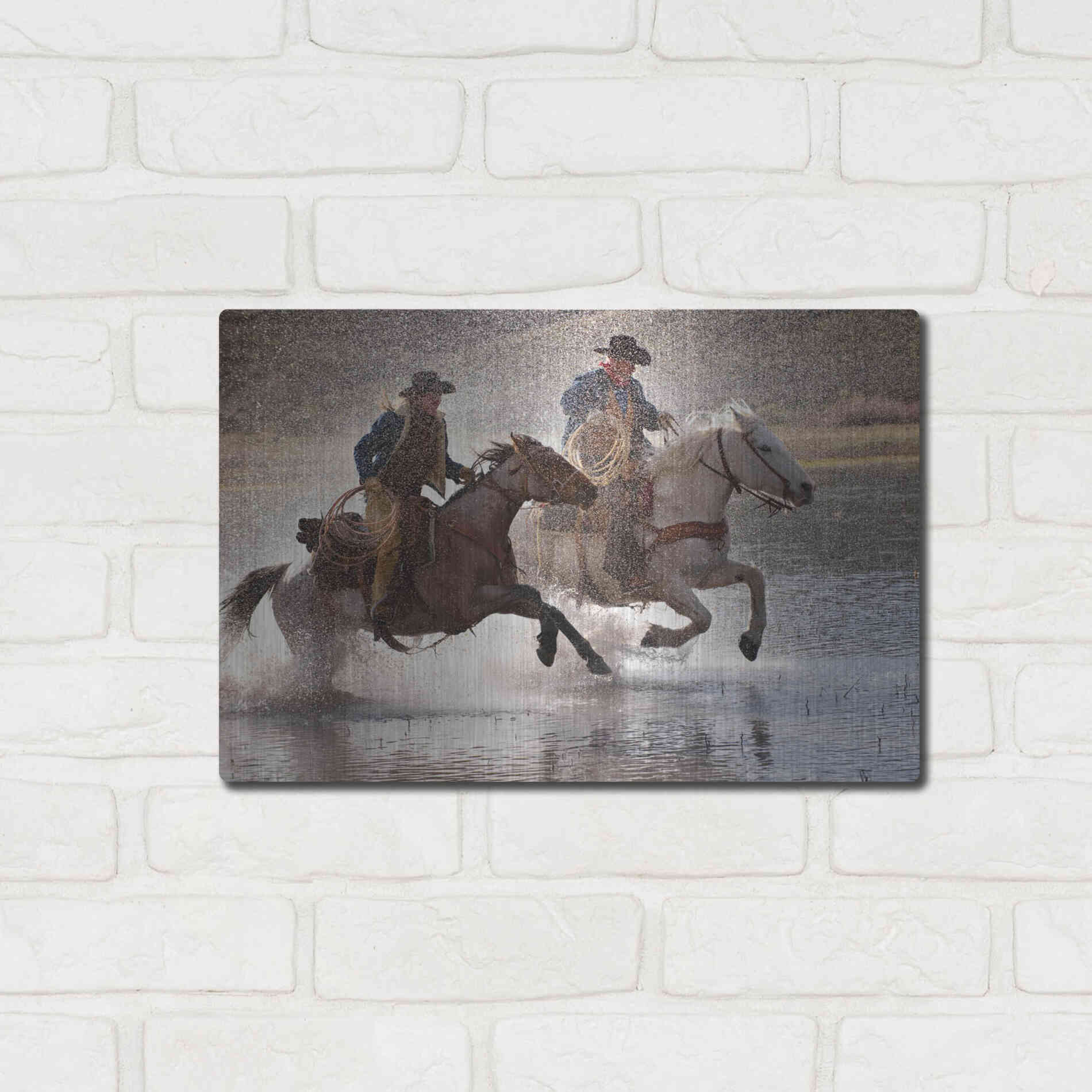 Luxe Metal Art 'Splash Dance' by Lisa Dearing, Metal Wall Art,16x12