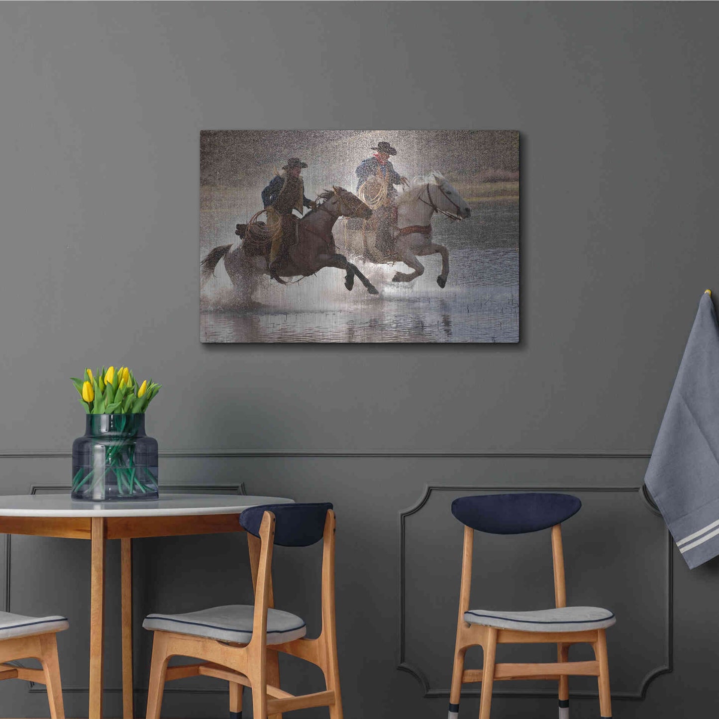 Luxe Metal Art 'Splash Dance' by Lisa Dearing, Metal Wall Art,36x24