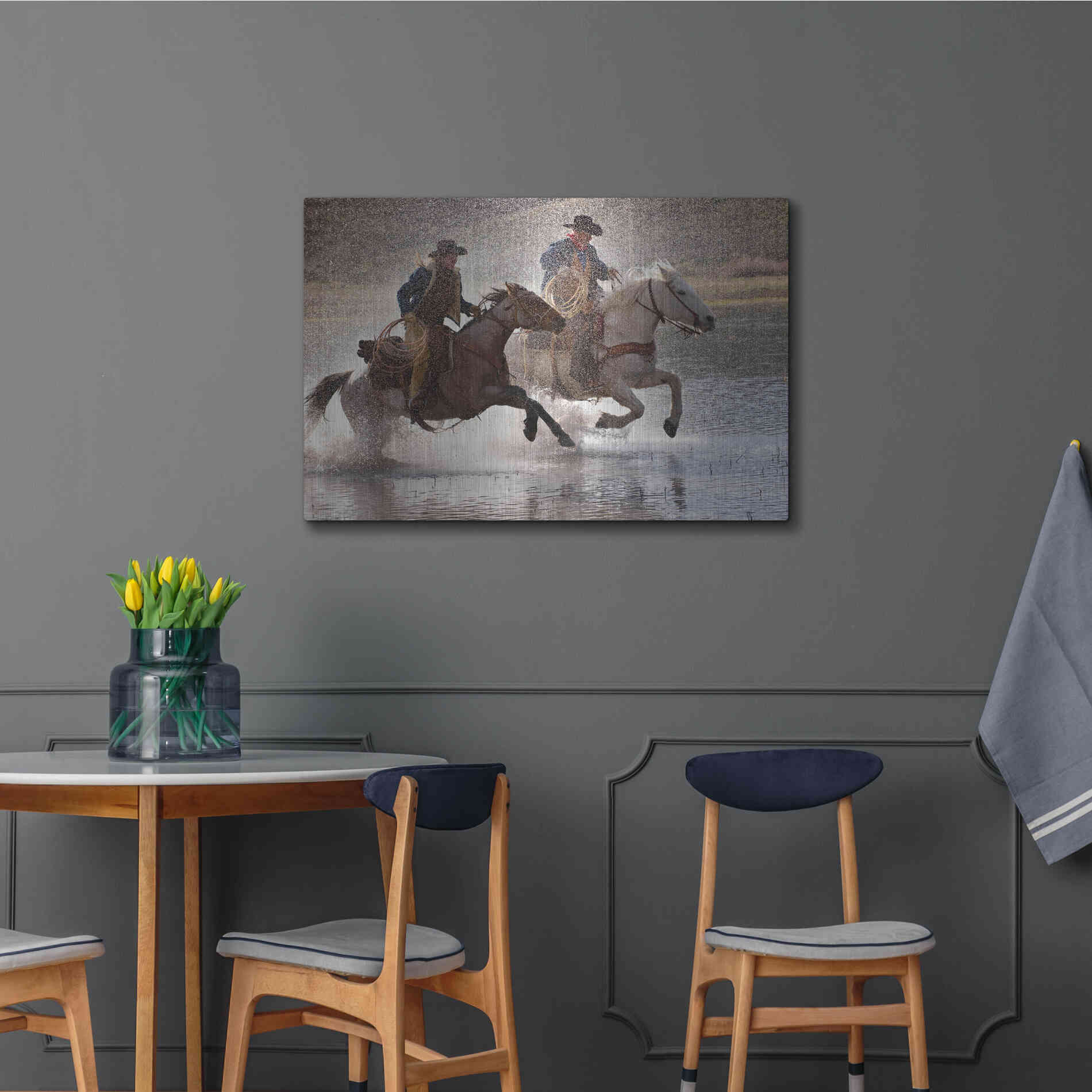 Luxe Metal Art 'Splash Dance' by Lisa Dearing, Metal Wall Art,36x24