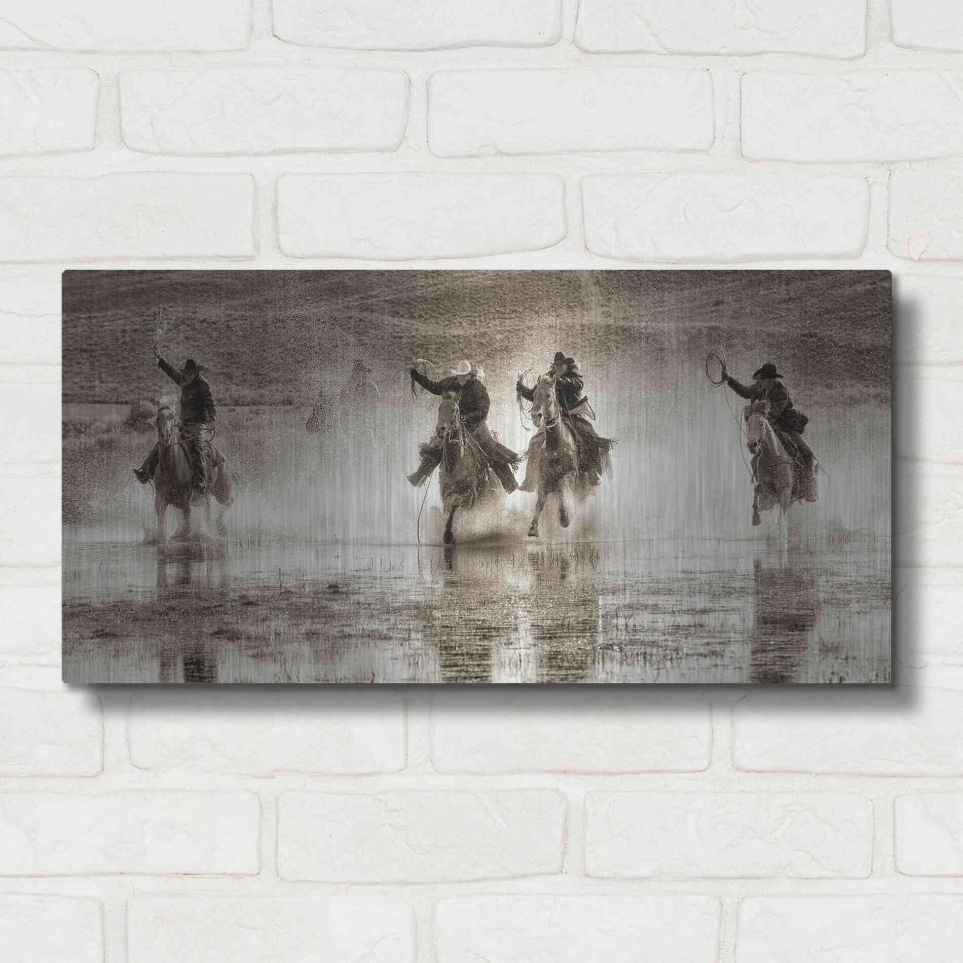 Luxe Metal Art 'Splash Dance II' by Lisa Dearing, Metal Wall Art,24x12