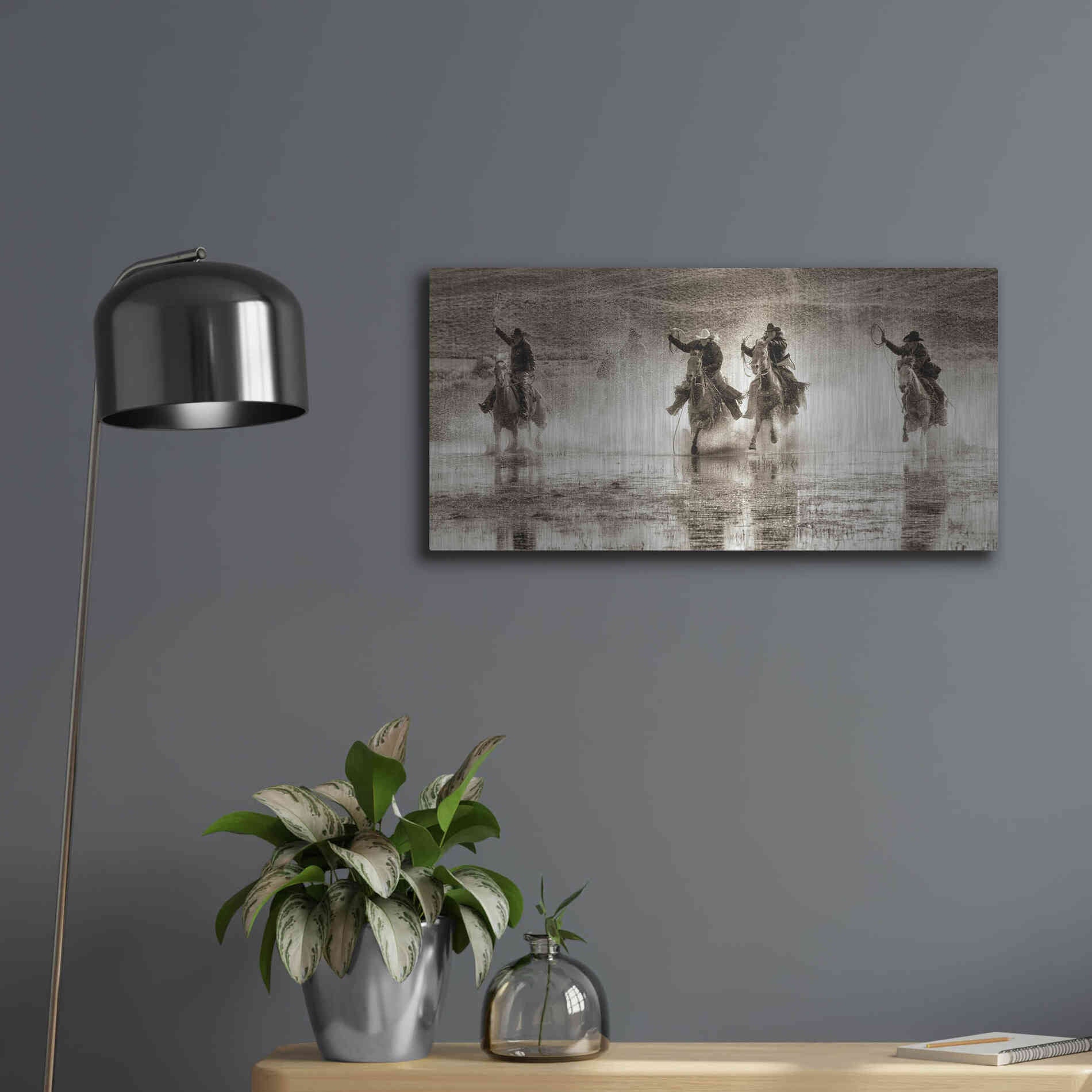 Luxe Metal Art 'Splash Dance II' by Lisa Dearing, Metal Wall Art,24x12