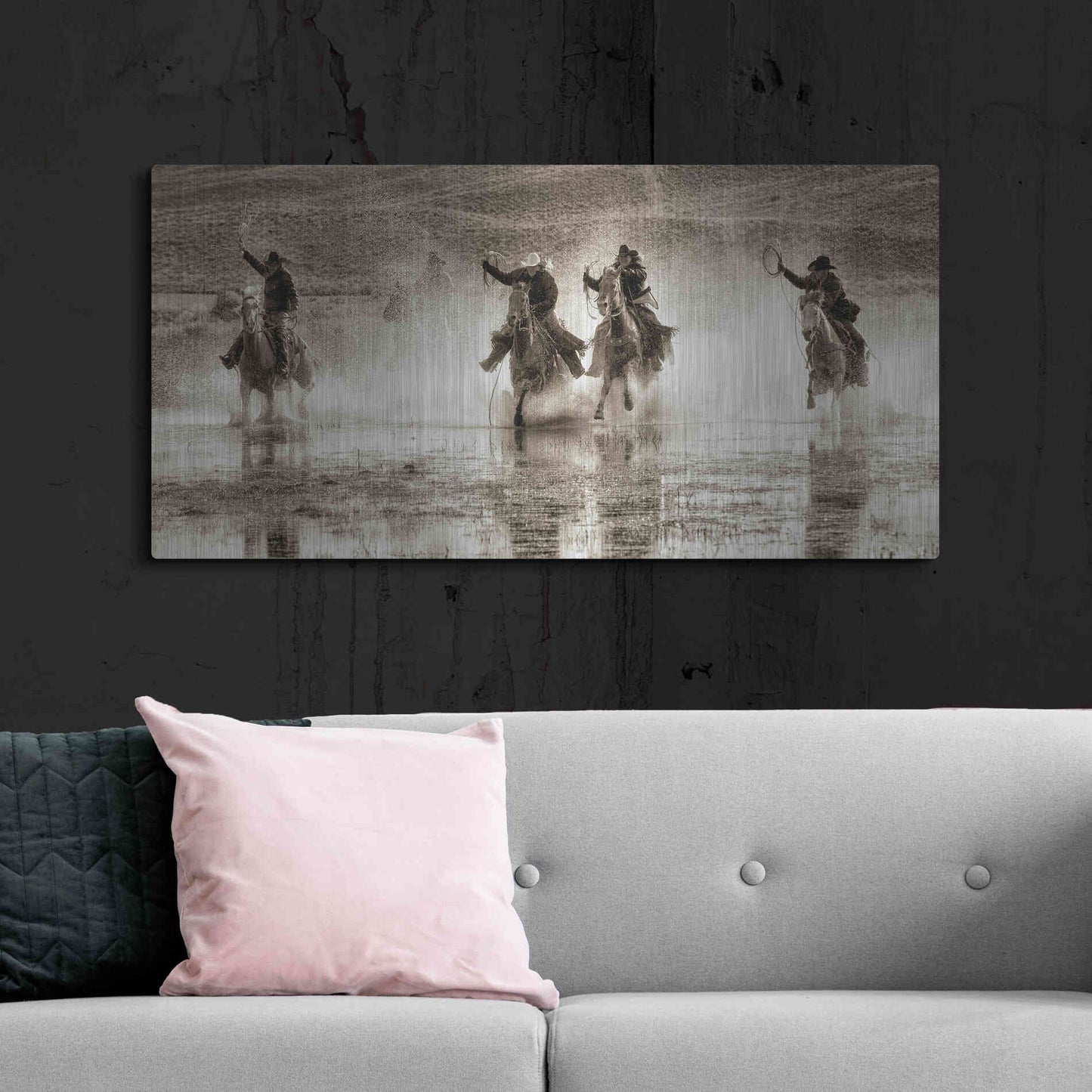 Luxe Metal Art 'Splash Dance II' by Lisa Dearing, Metal Wall Art,48x24