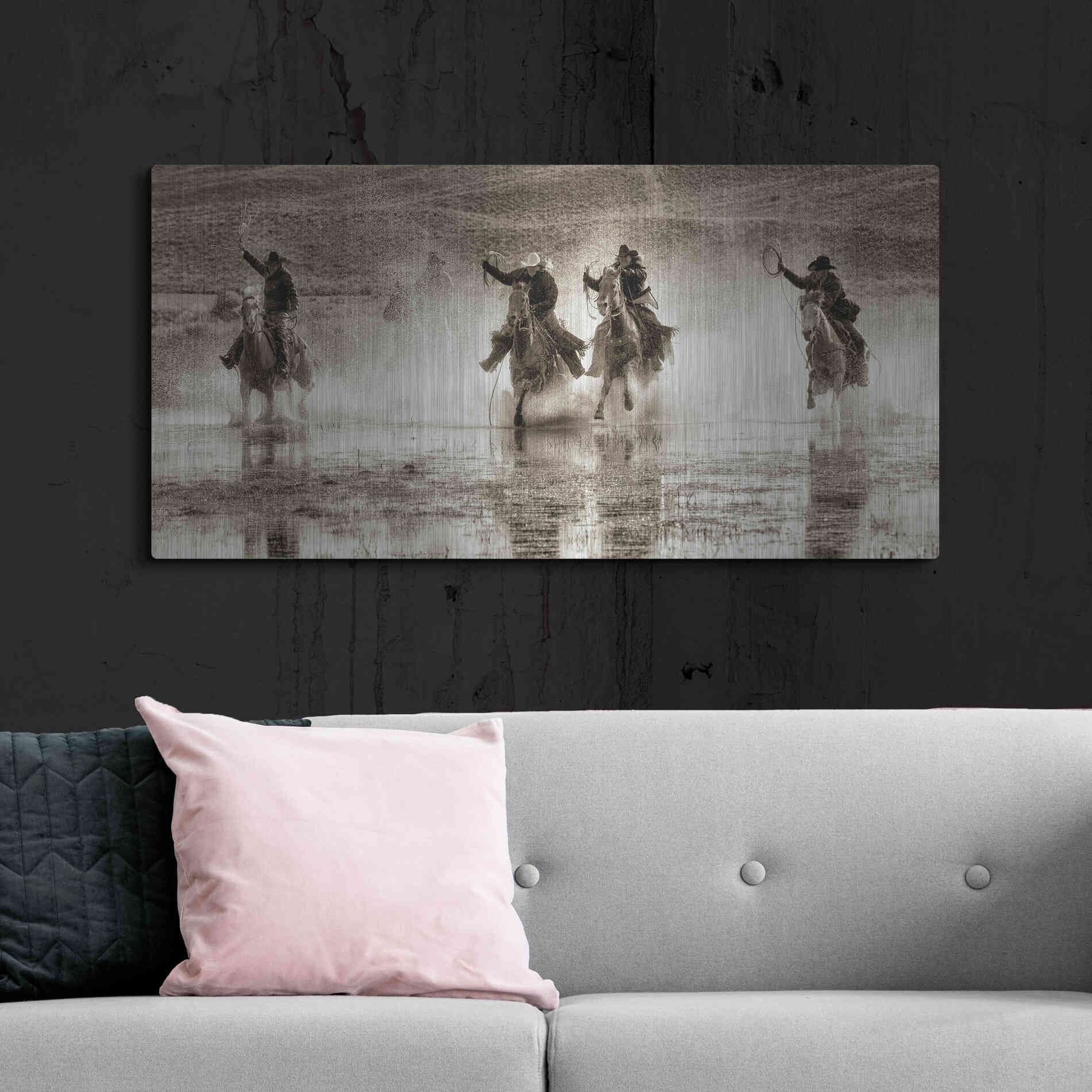 Luxe Metal Art 'Splash Dance II' by Lisa Dearing, Metal Wall Art,48x24