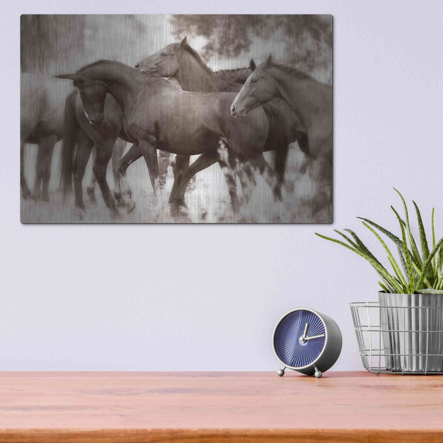 Luxe Metal Art 'The Herd' by Lisa Dearing, Metal Wall Art,16x12