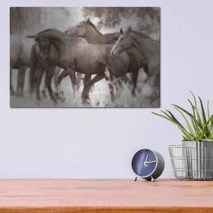 Luxe Metal Art 'The Herd' by Lisa Dearing, Metal Wall Art,16x12