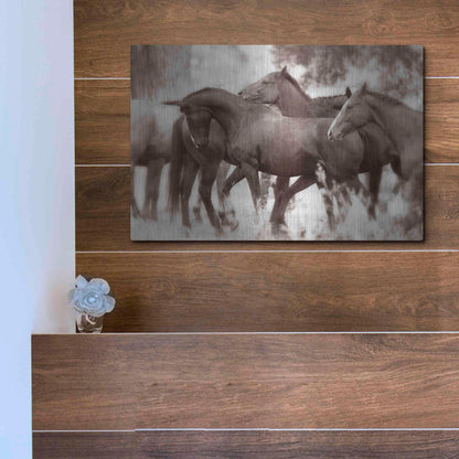 Luxe Metal Art 'The Herd' by Lisa Dearing, Metal Wall Art,16x12