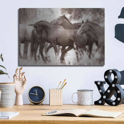 Luxe Metal Art 'The Herd' by Lisa Dearing, Metal Wall Art,16x12