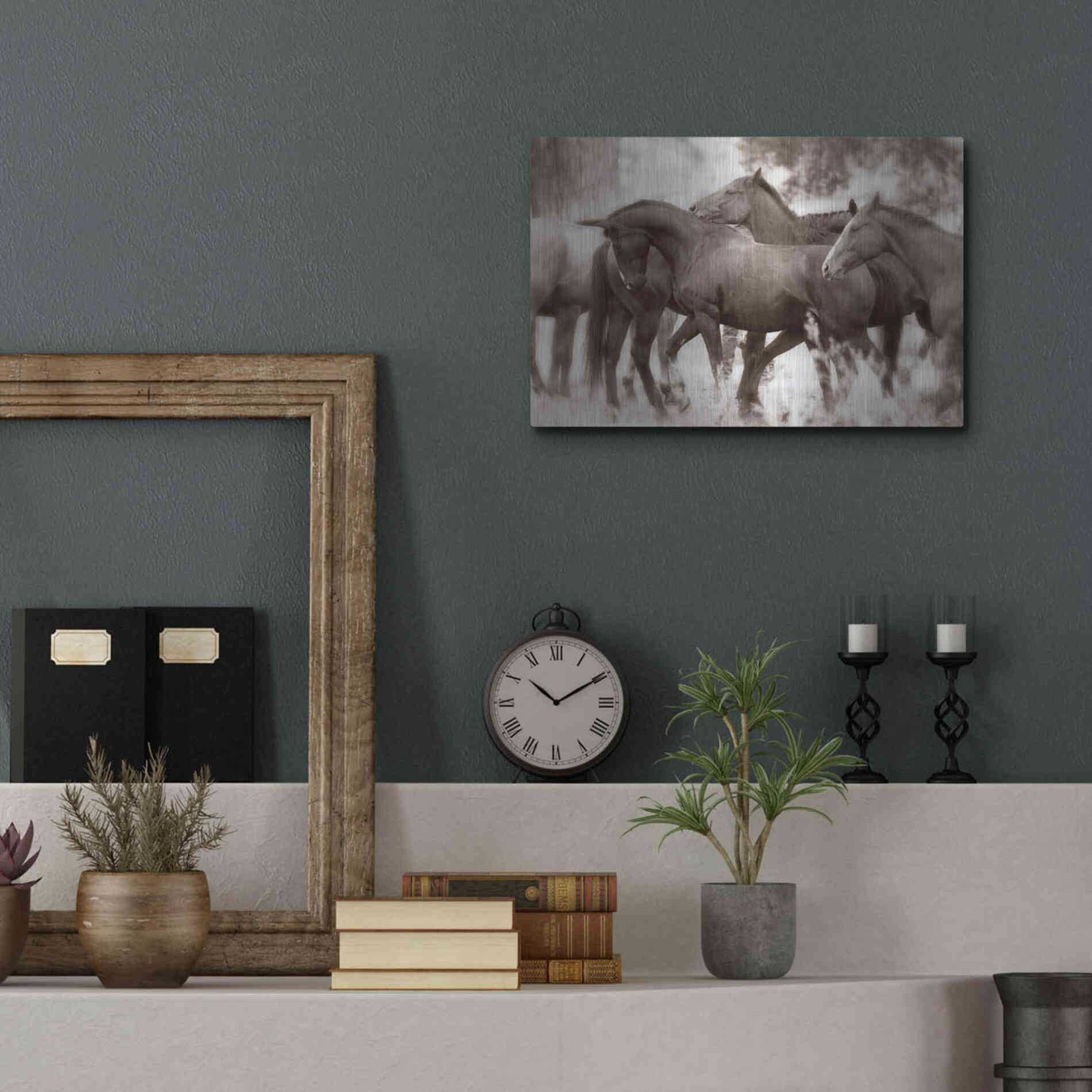 Luxe Metal Art 'The Herd' by Lisa Dearing, Metal Wall Art,16x12