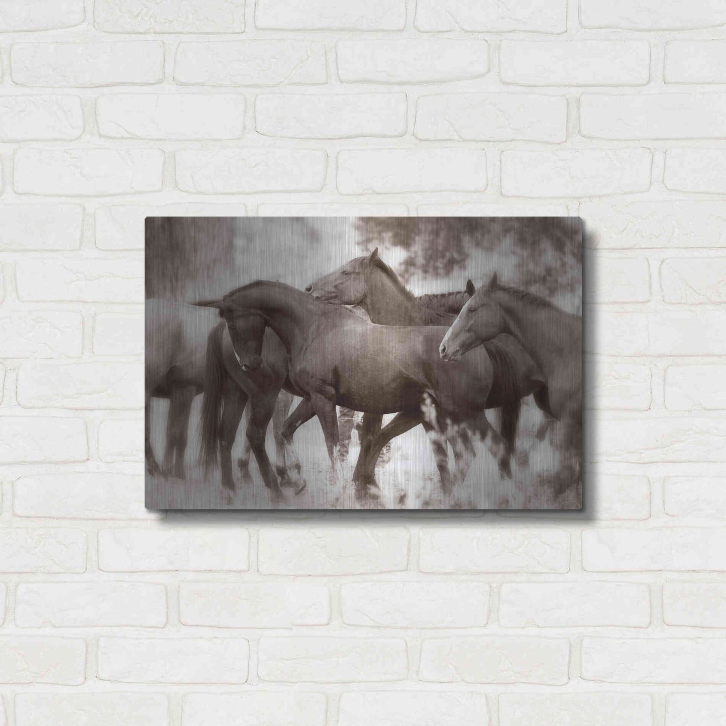 Luxe Metal Art 'The Herd' by Lisa Dearing, Metal Wall Art,24x16