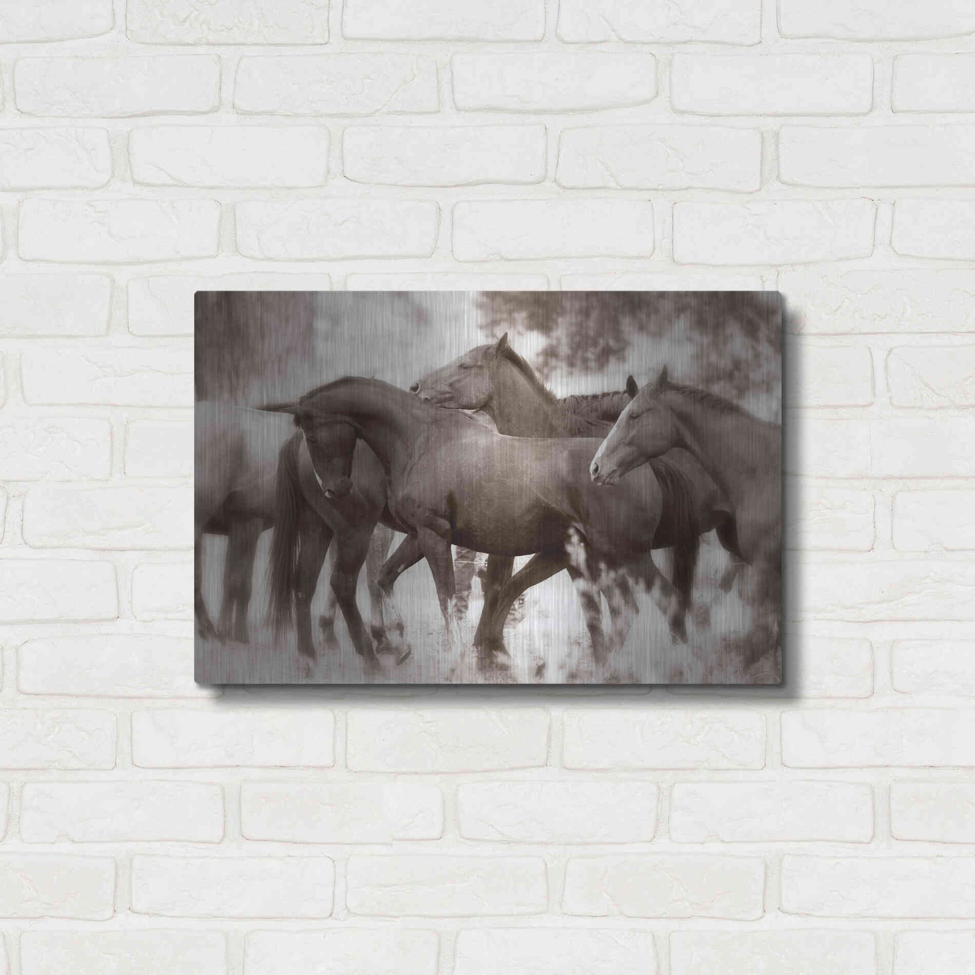 Luxe Metal Art 'The Herd' by Lisa Dearing, Metal Wall Art,24x16