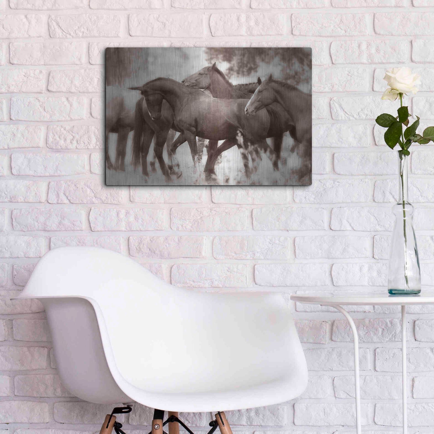 Luxe Metal Art 'The Herd' by Lisa Dearing, Metal Wall Art,24x16