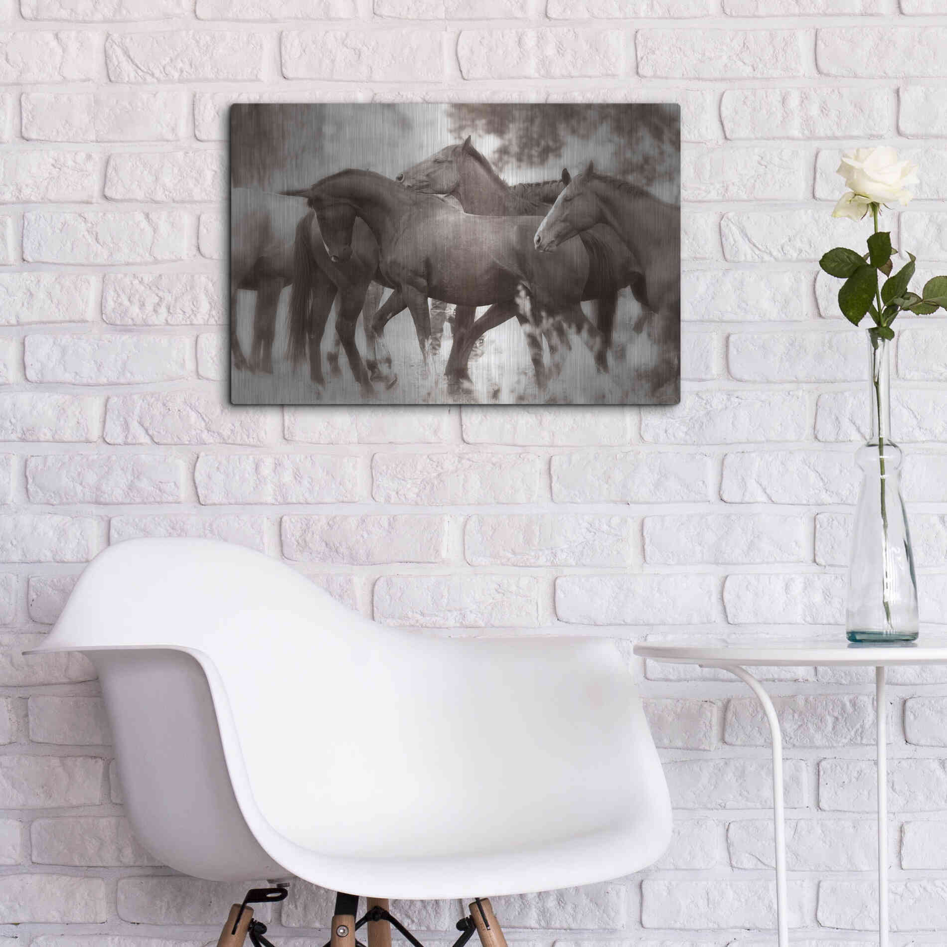 Luxe Metal Art 'The Herd' by Lisa Dearing, Metal Wall Art,24x16