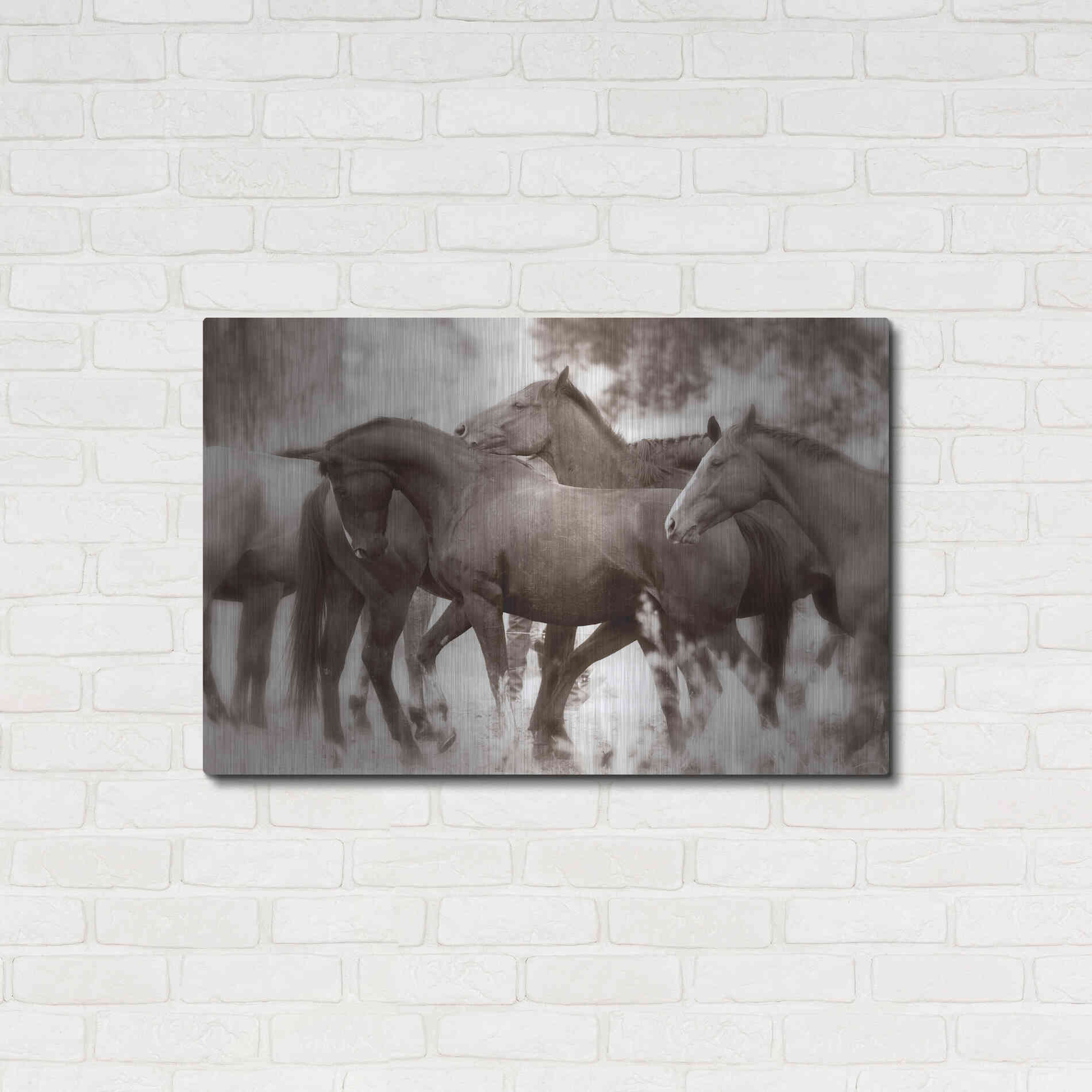 Luxe Metal Art 'The Herd' by Lisa Dearing, Metal Wall Art,36x24
