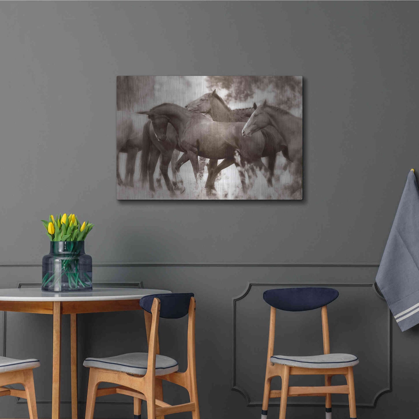 Luxe Metal Art 'The Herd' by Lisa Dearing, Metal Wall Art,36x24