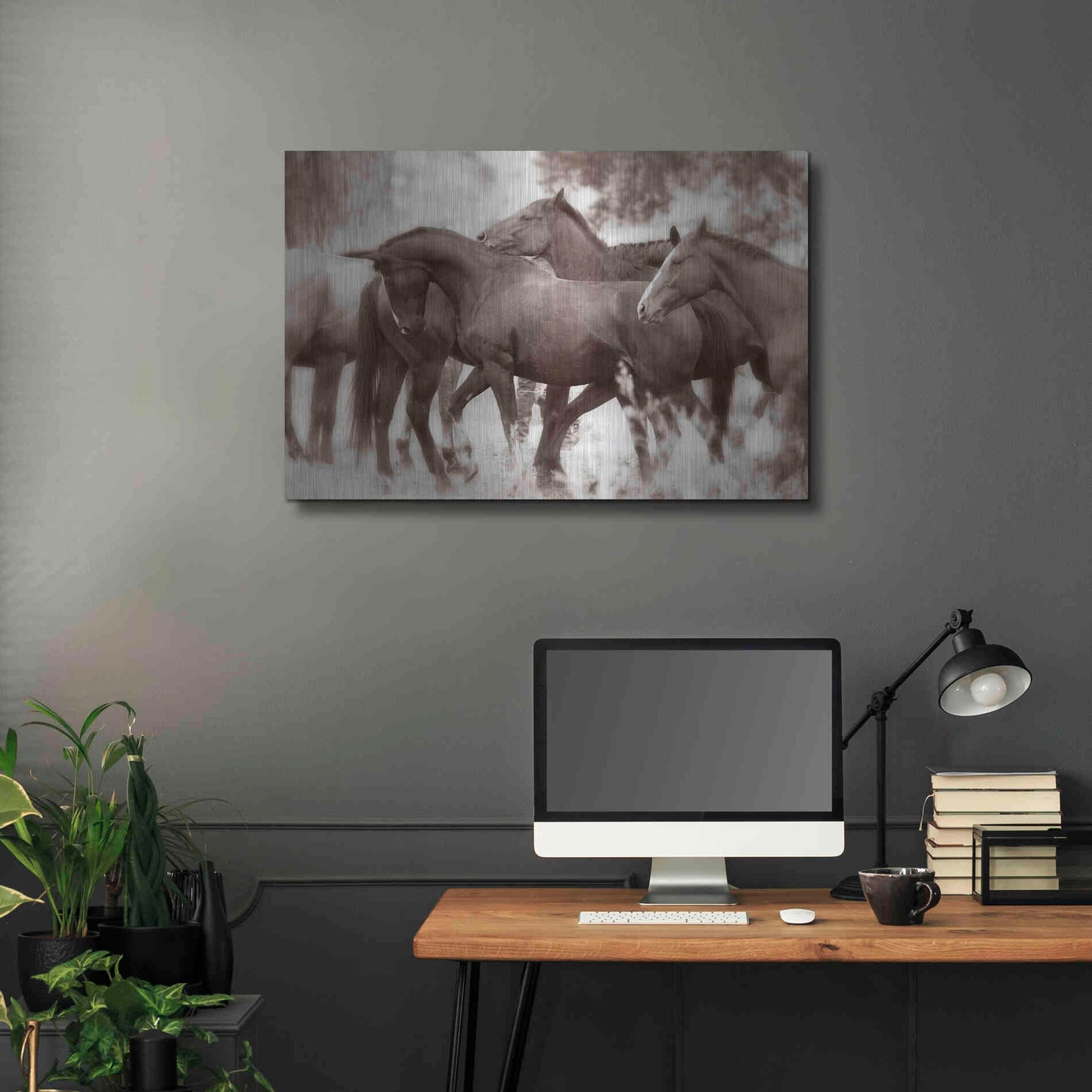 Luxe Metal Art 'The Herd' by Lisa Dearing, Metal Wall Art,36x24