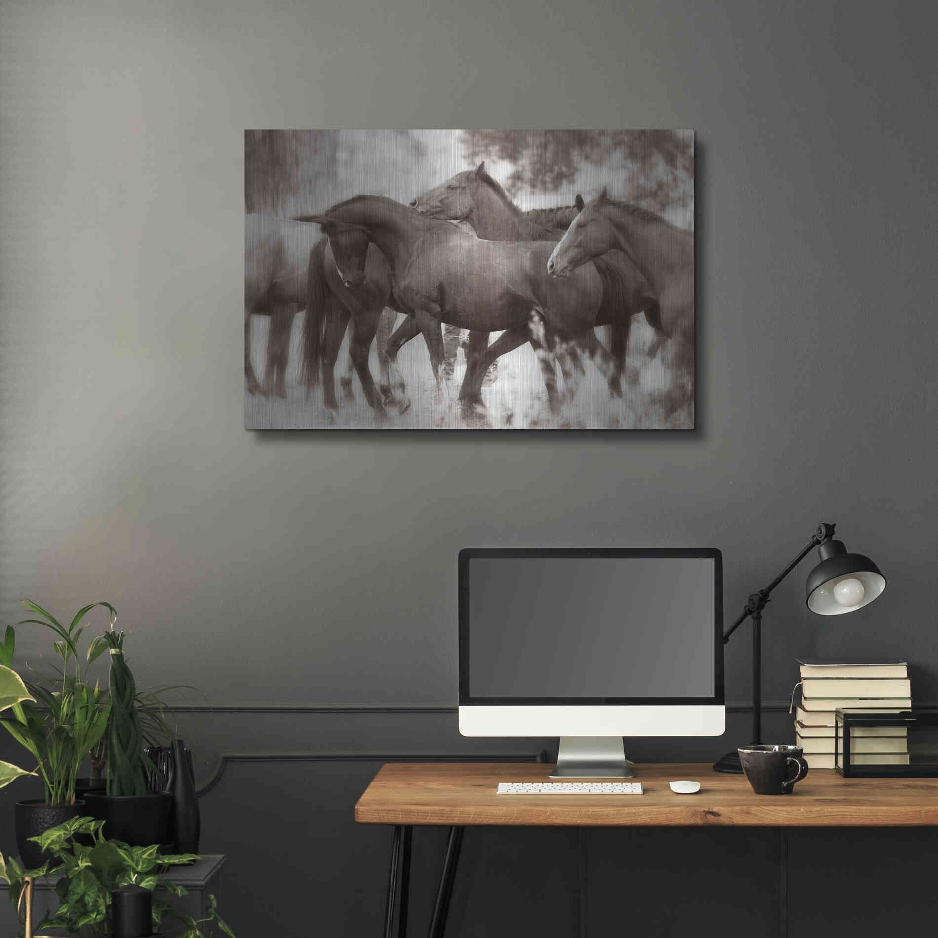 Luxe Metal Art 'The Herd' by Lisa Dearing, Metal Wall Art,36x24