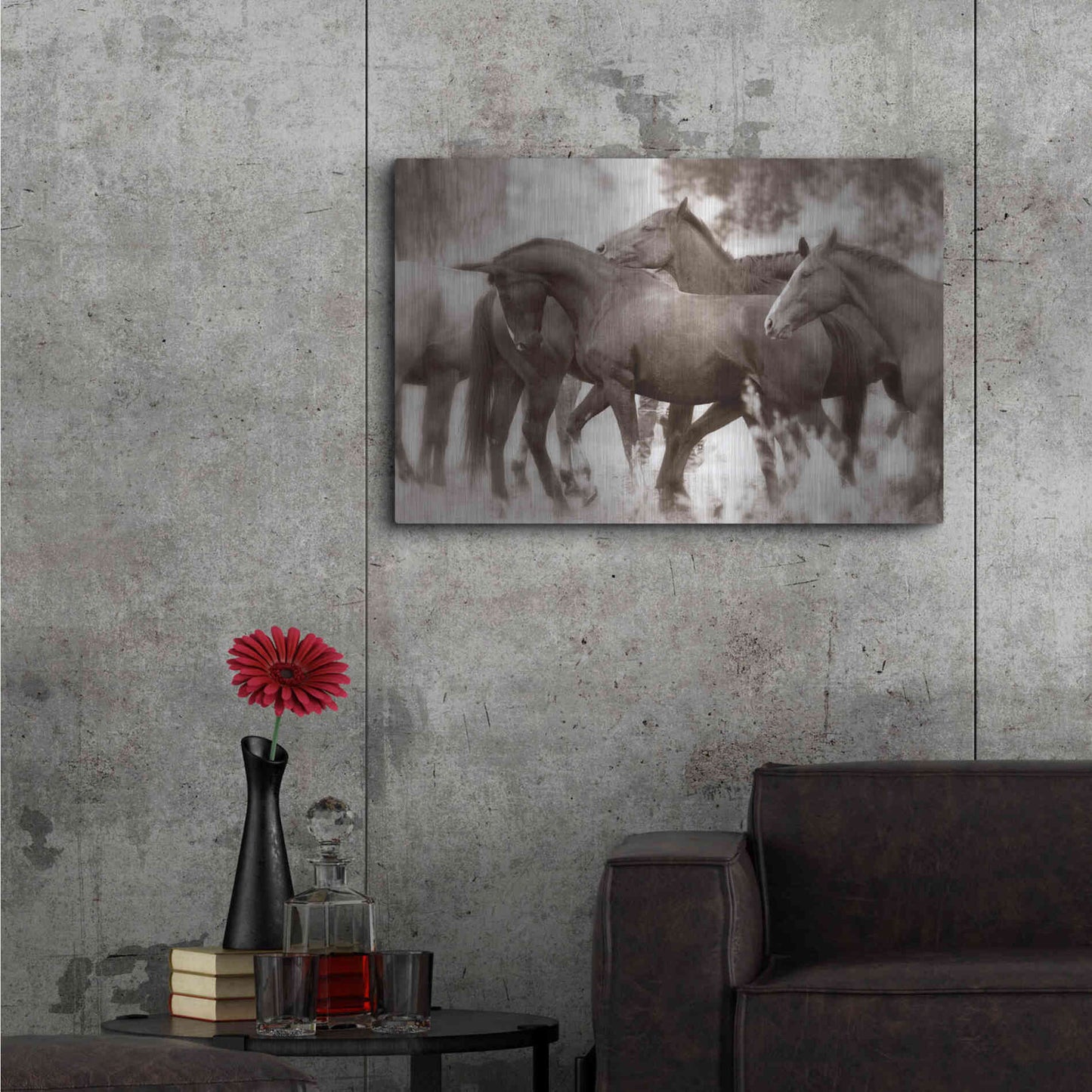 Luxe Metal Art 'The Herd' by Lisa Dearing, Metal Wall Art,36x24