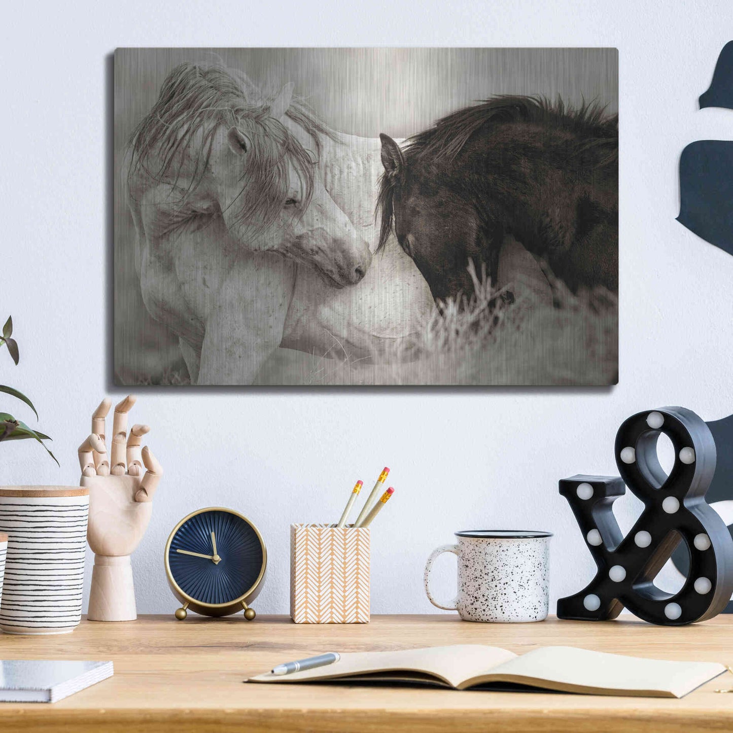 Luxe Metal Art 'The Long Goodbye' by Lisa Dearing, Metal Wall Art,16x12