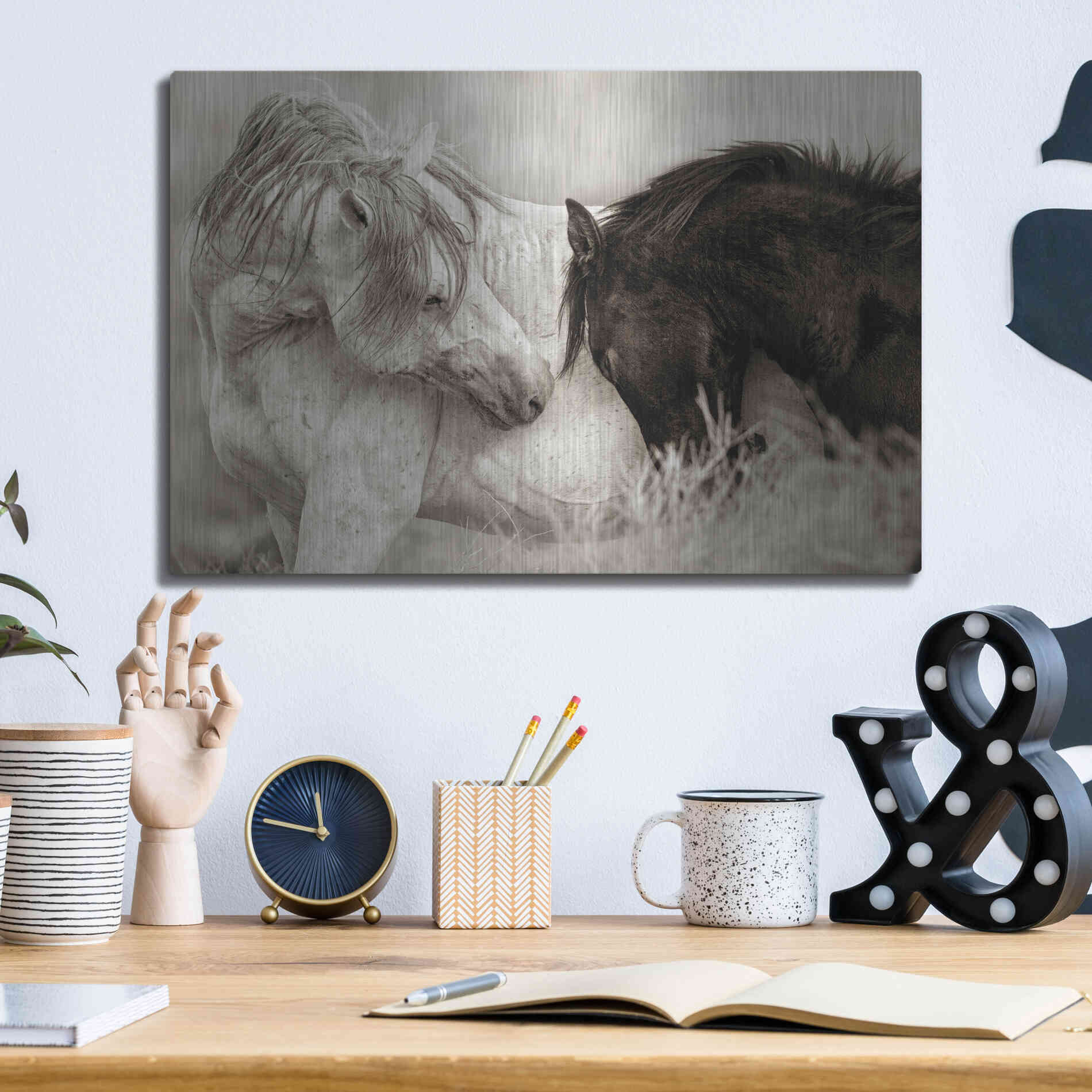 Luxe Metal Art 'The Long Goodbye' by Lisa Dearing, Metal Wall Art,16x12